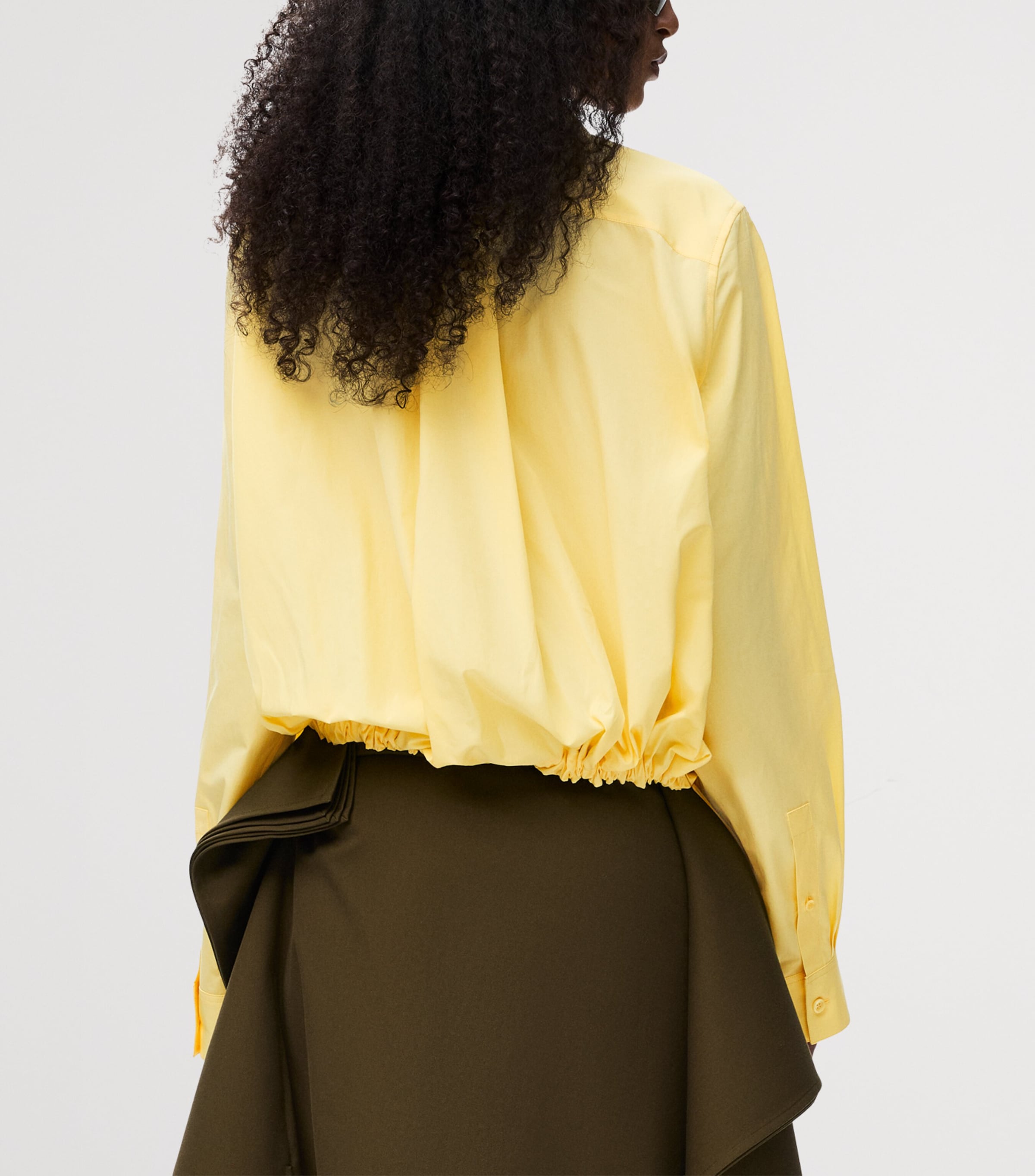 Drawstring-Hem Shirt LIGHT YELLOW Image 4
