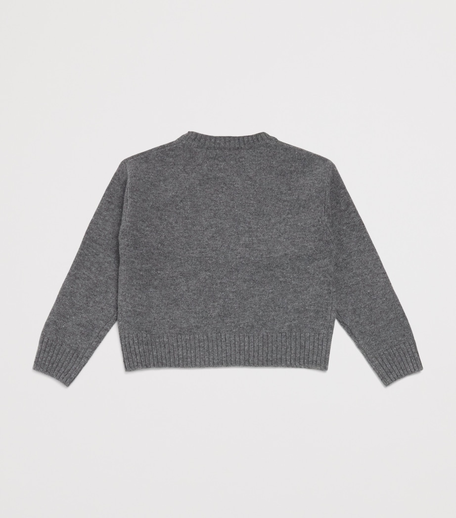 Virgin Wool Snowflake Sweater (2-14 Years) 085ASPHALT GREY Image 2