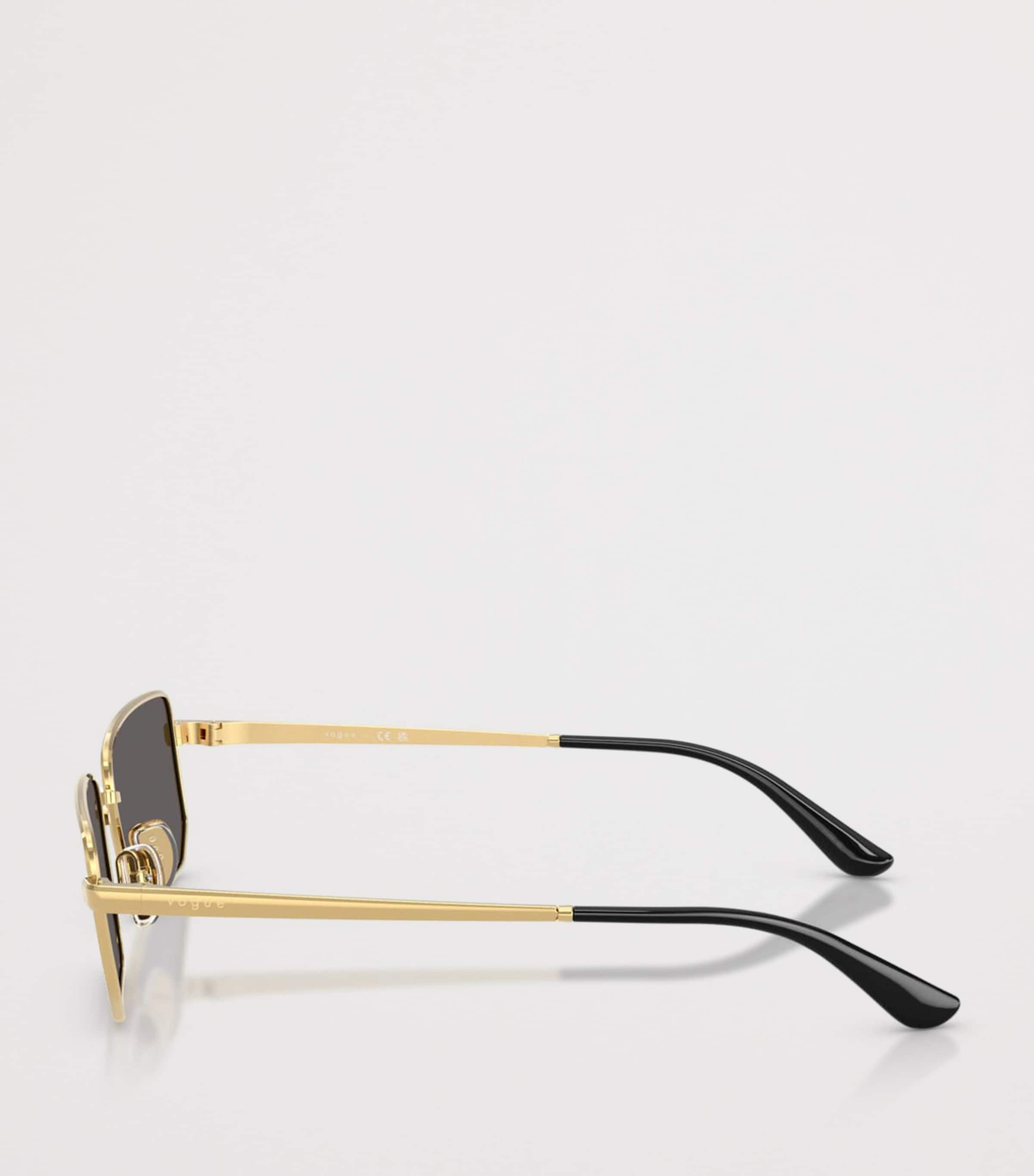 Vogue Metal Rectangular Sunglasses Gold Image 3