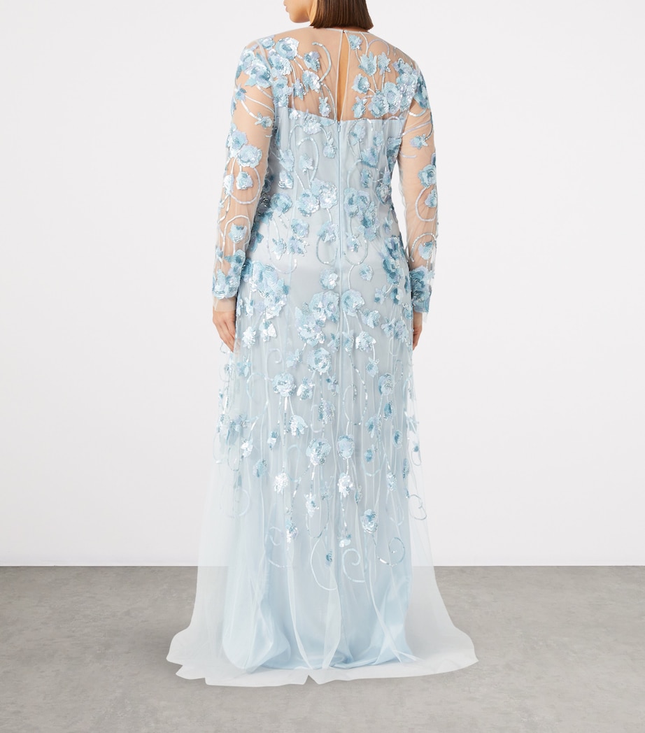 Sequin-Embellished Mesh Dress SKY BLUE Image 4