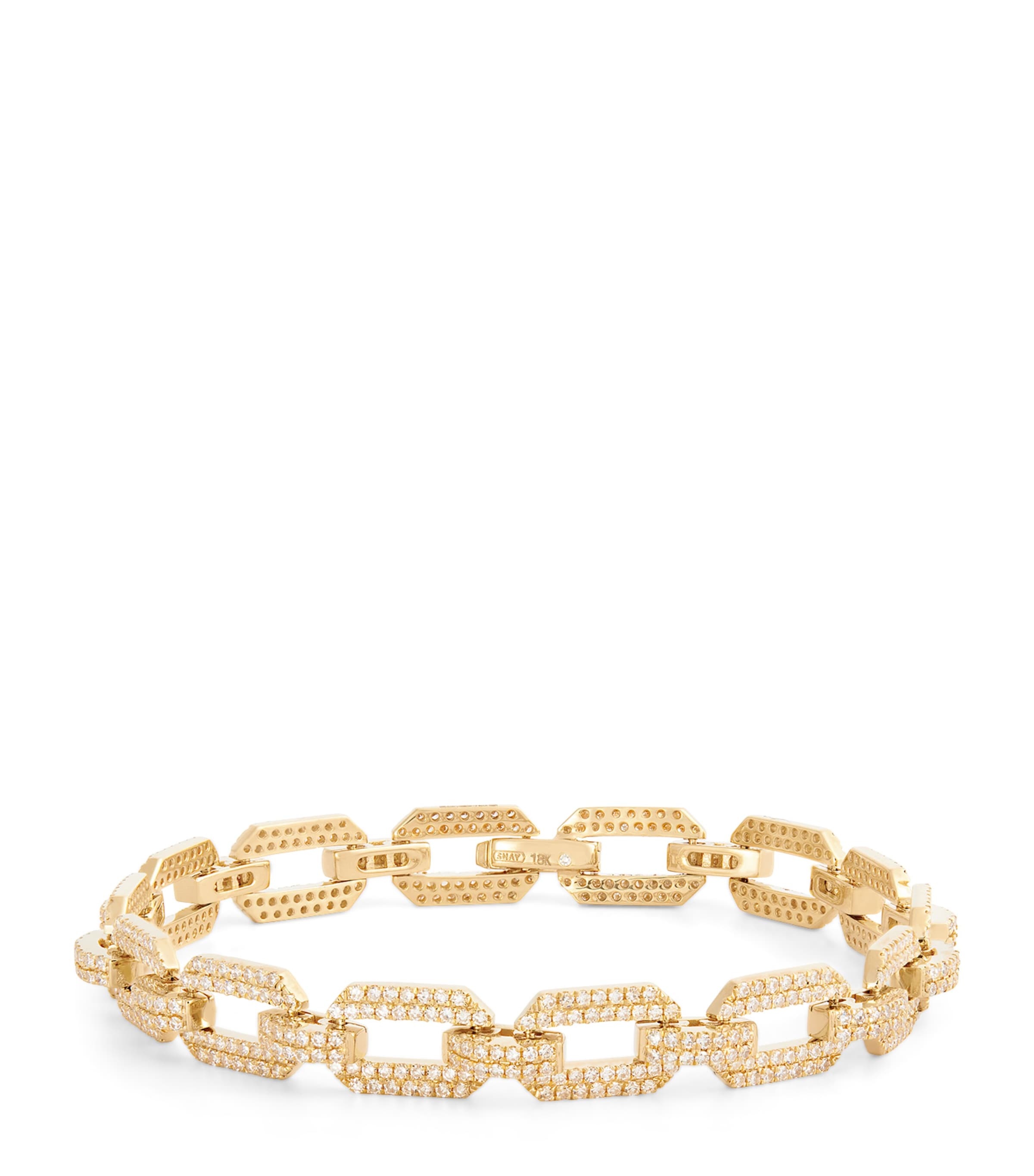Shay Yellow Gold And Diamond Geo Chain Bracelet In Gold
