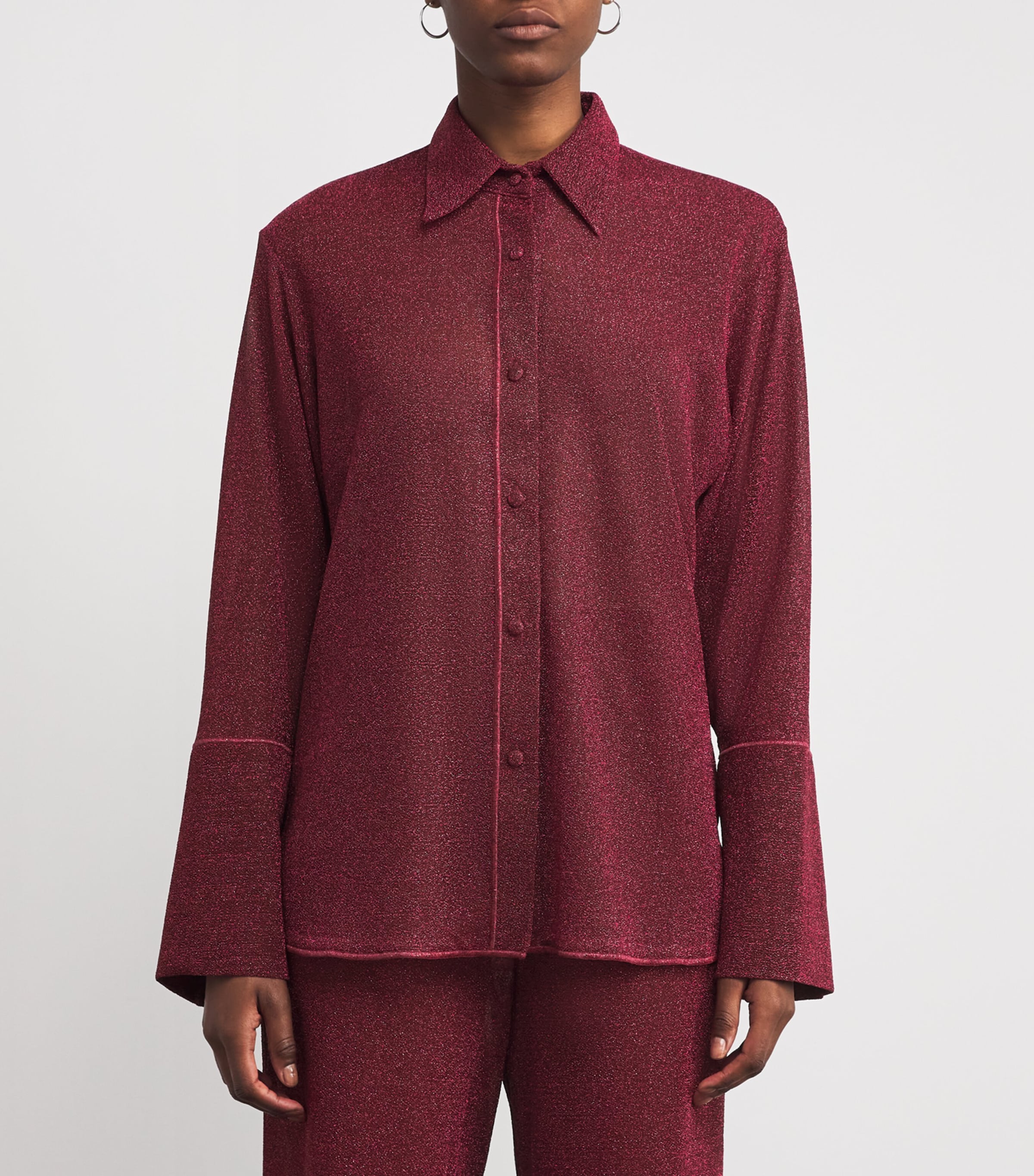 Oséree Womens Glazed Lumière Shirt Burgundy Image 3
