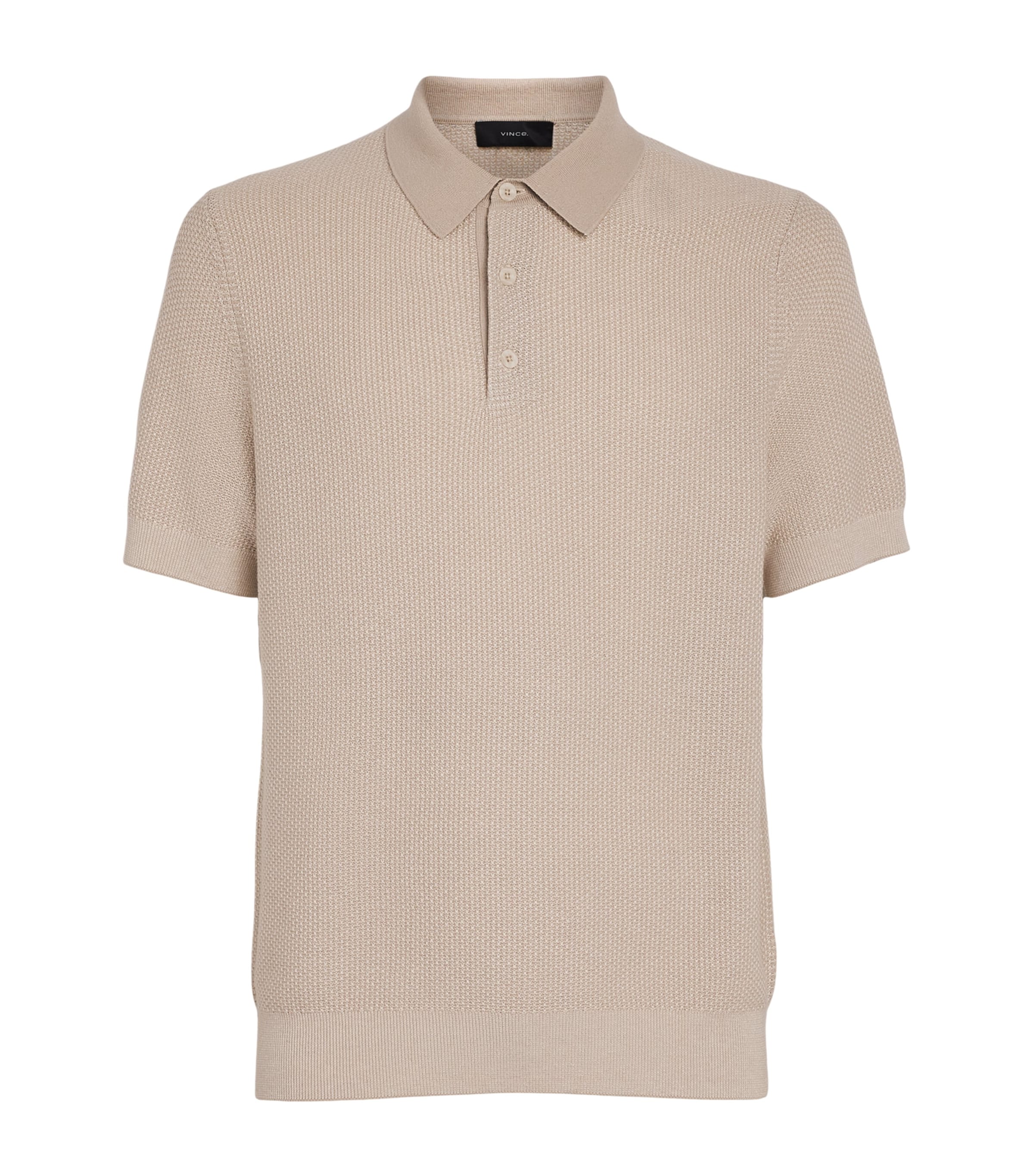 Vince Mens Wool-Blend Jacquard Polo Shirt Image 1