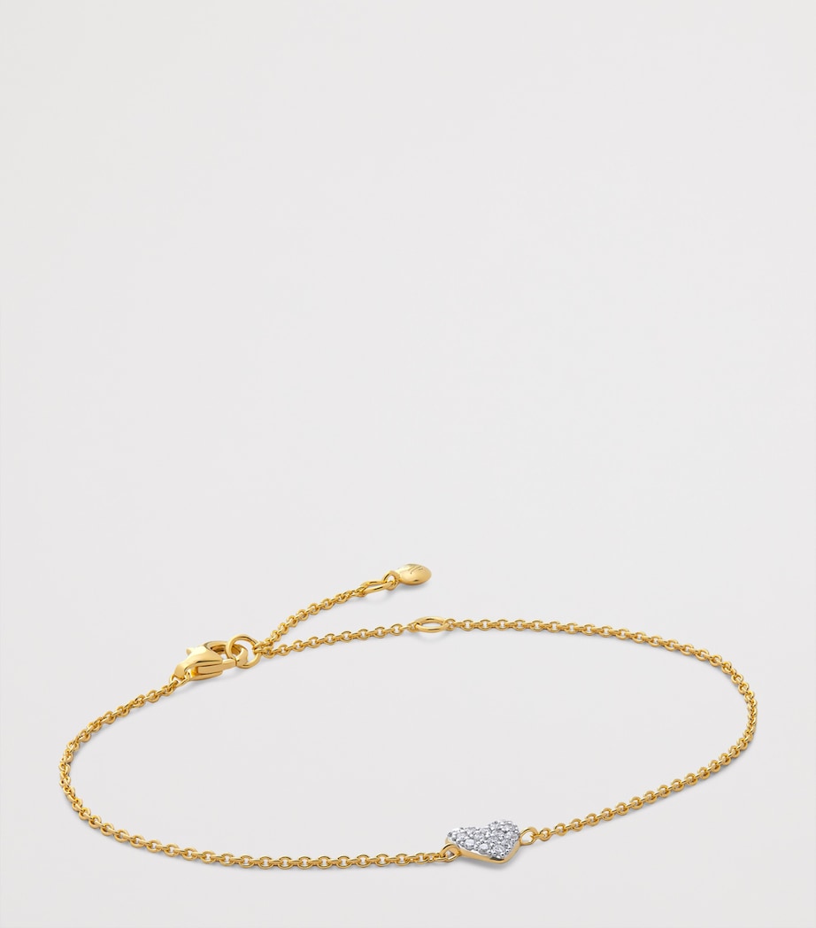 Gold Vermeil and Diamond Heart Chain Bracelet 18K GOLD VERMEIL Image 2