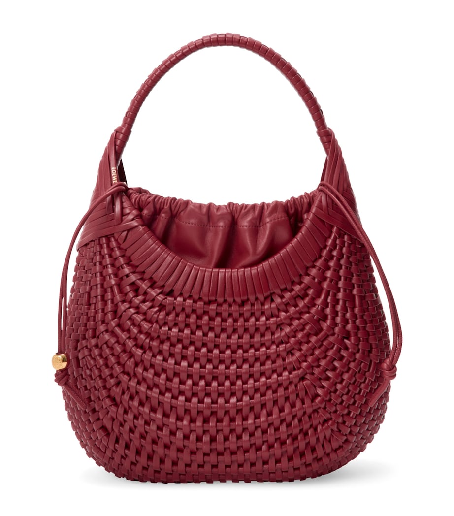 Leather Diamond Top-Handle Bag CHERRY Image 1