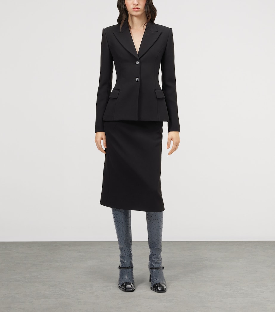 McQueen Womens Crepe Midi Pencil Skirt Image 2
