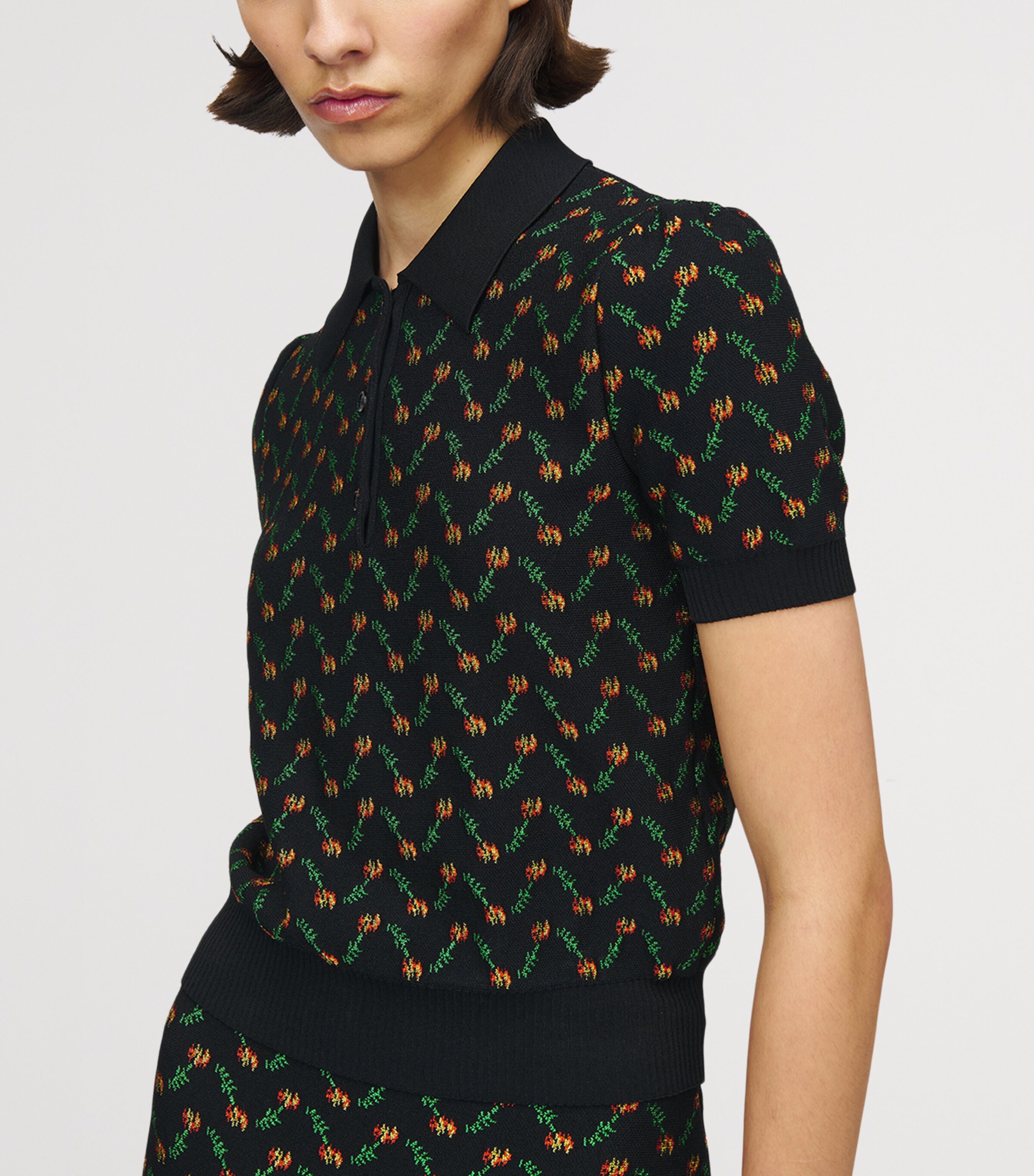 Floral Jacquard Polo Shirt 1417 Image 6