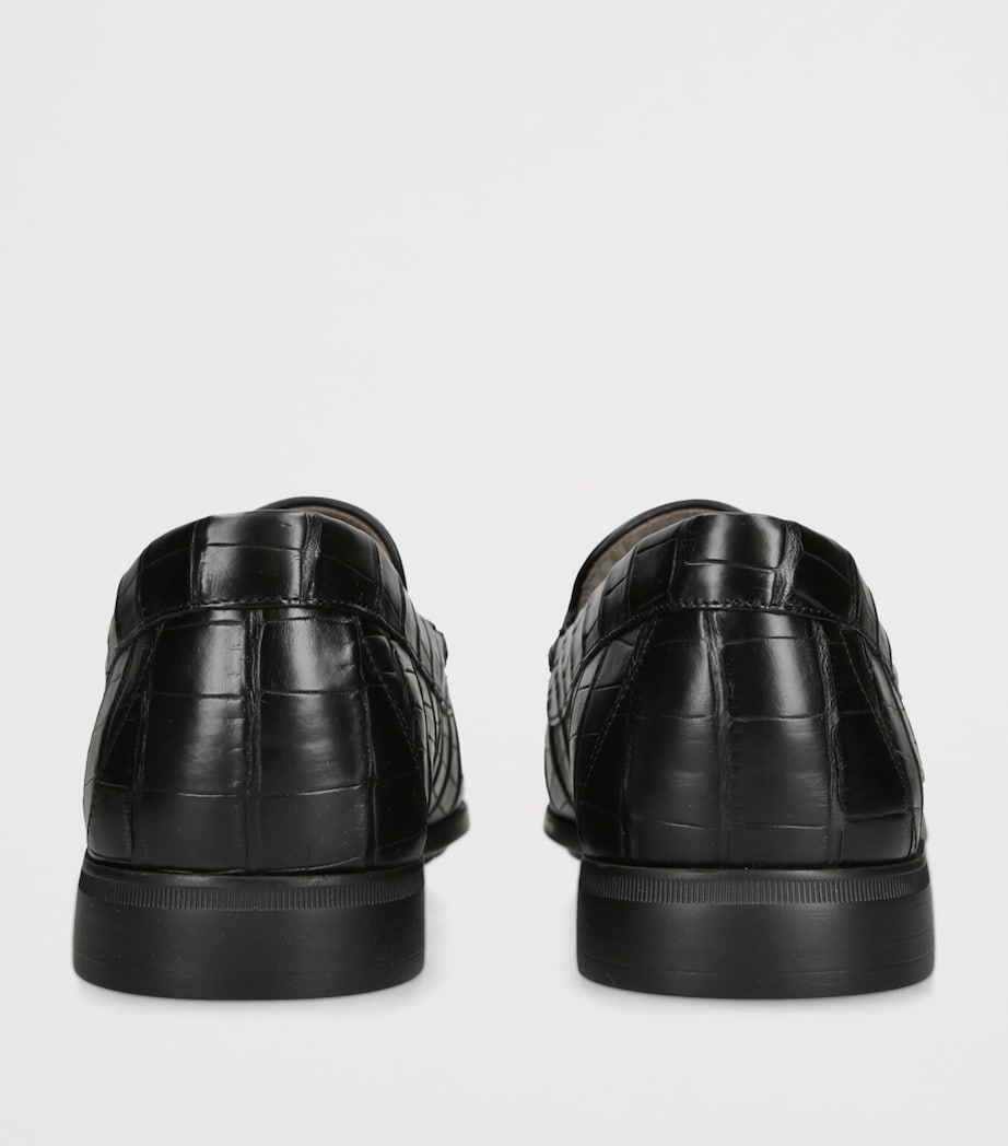 Brotini Alligator Leather Loafers Black Image 2
