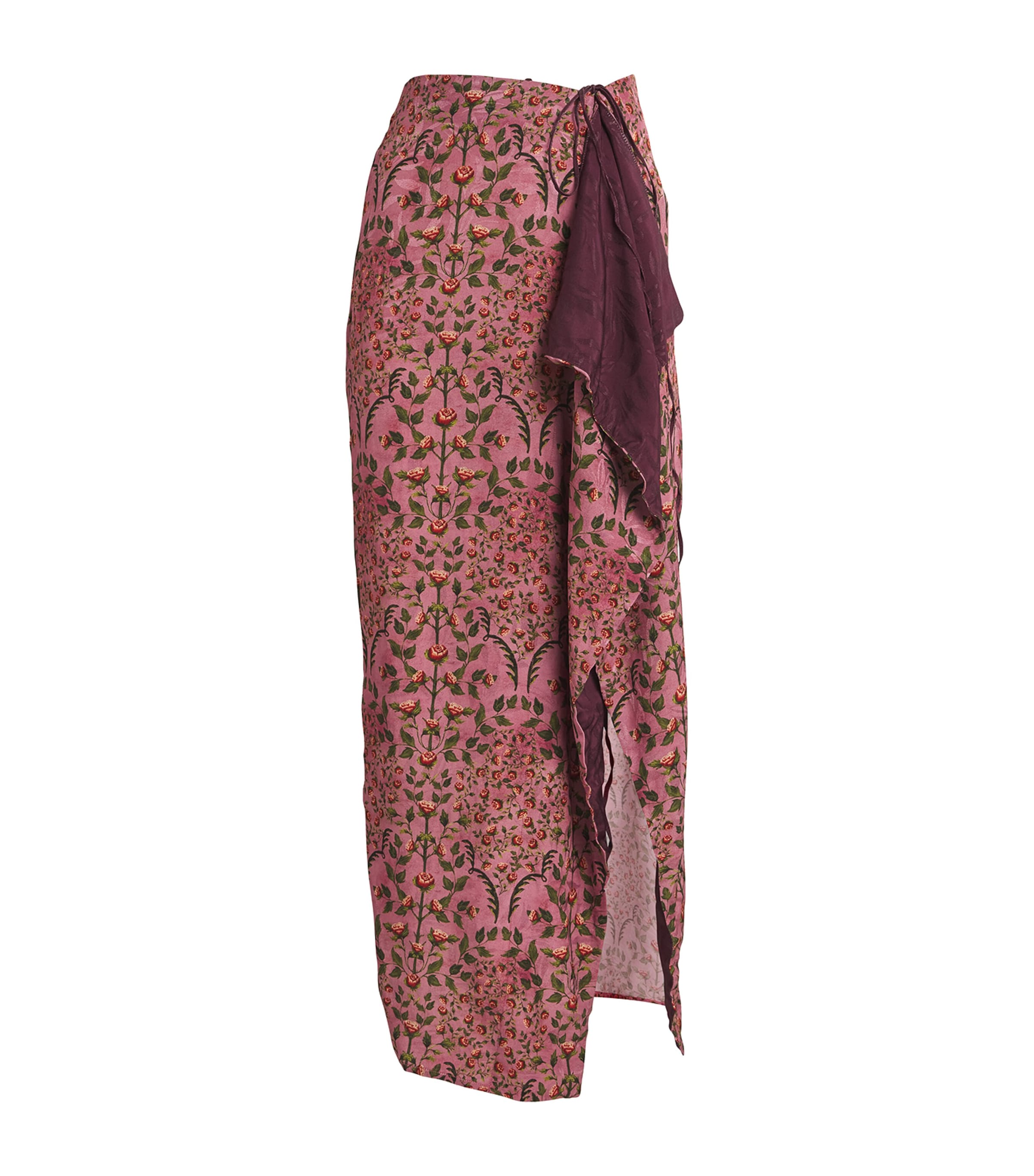 Agua By Agua Bendita Floral Print Tanzanita Sueño Maxi Skirt In Brown