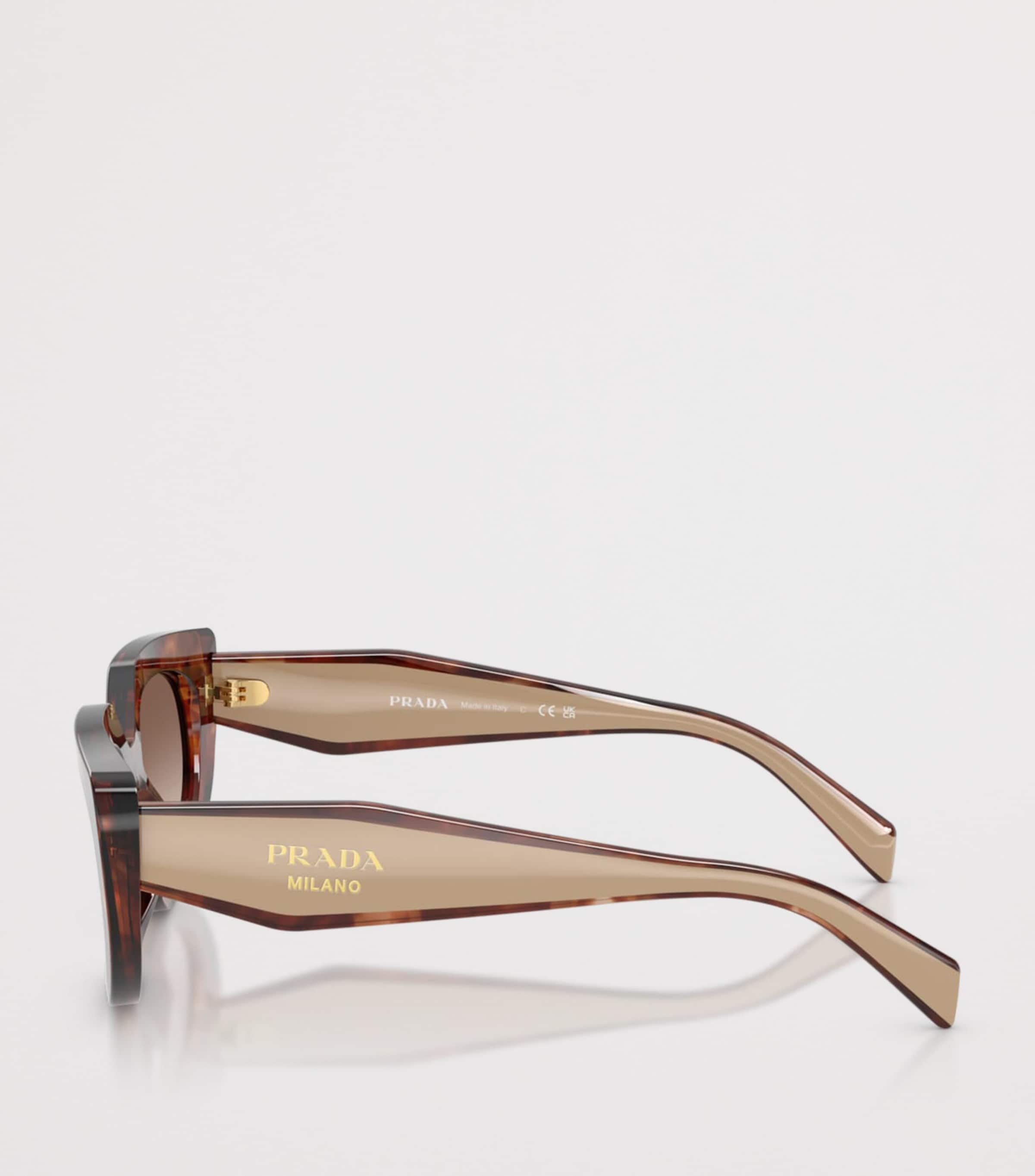 Prada PR D02S  Oval Sunglasses Brown Image 3