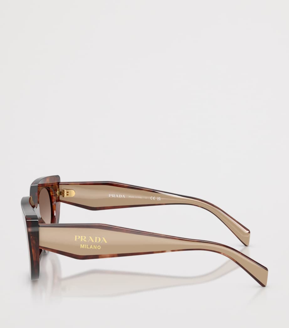 Prada PR D02S Oval Sunglasses Brown Image 3
