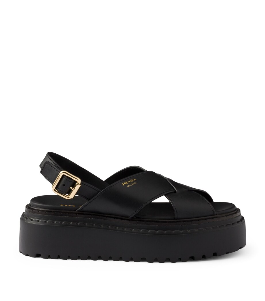 Prada Leather Criss-Cross Sandals Image 1