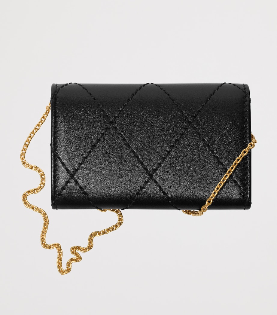 Calfskin Strand Chain Wallet BLACK Image 4