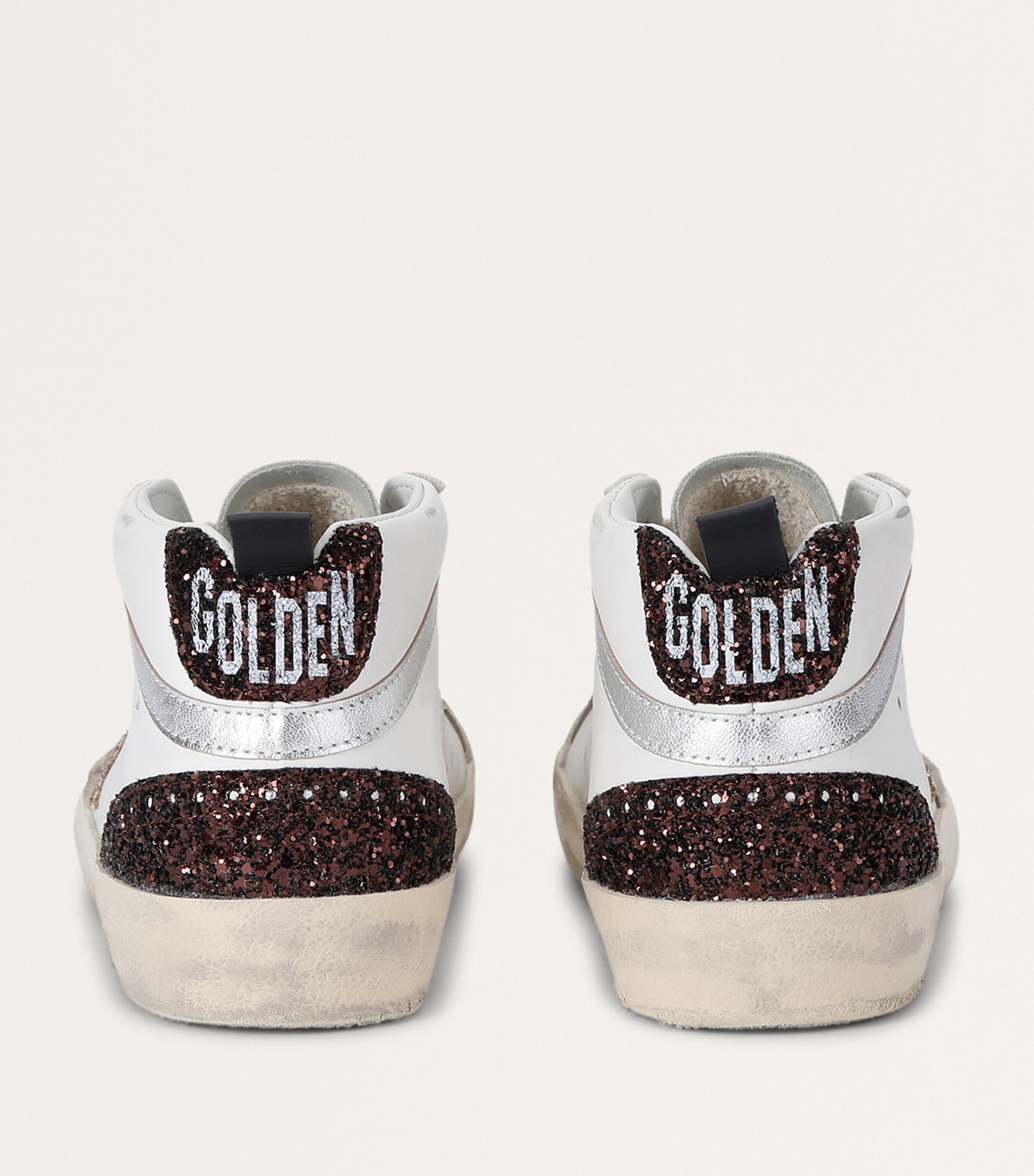 Leather-Glitter Mid Star Sneakers WHITE/COMB Image 2