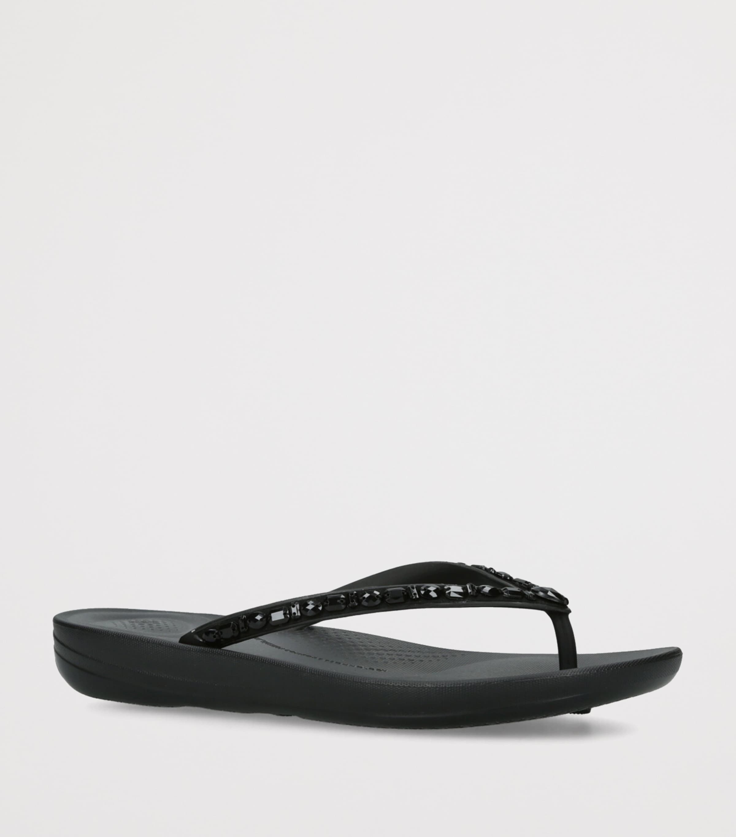 IQUSHION Sparkle Flip Flops BLACK Image 3