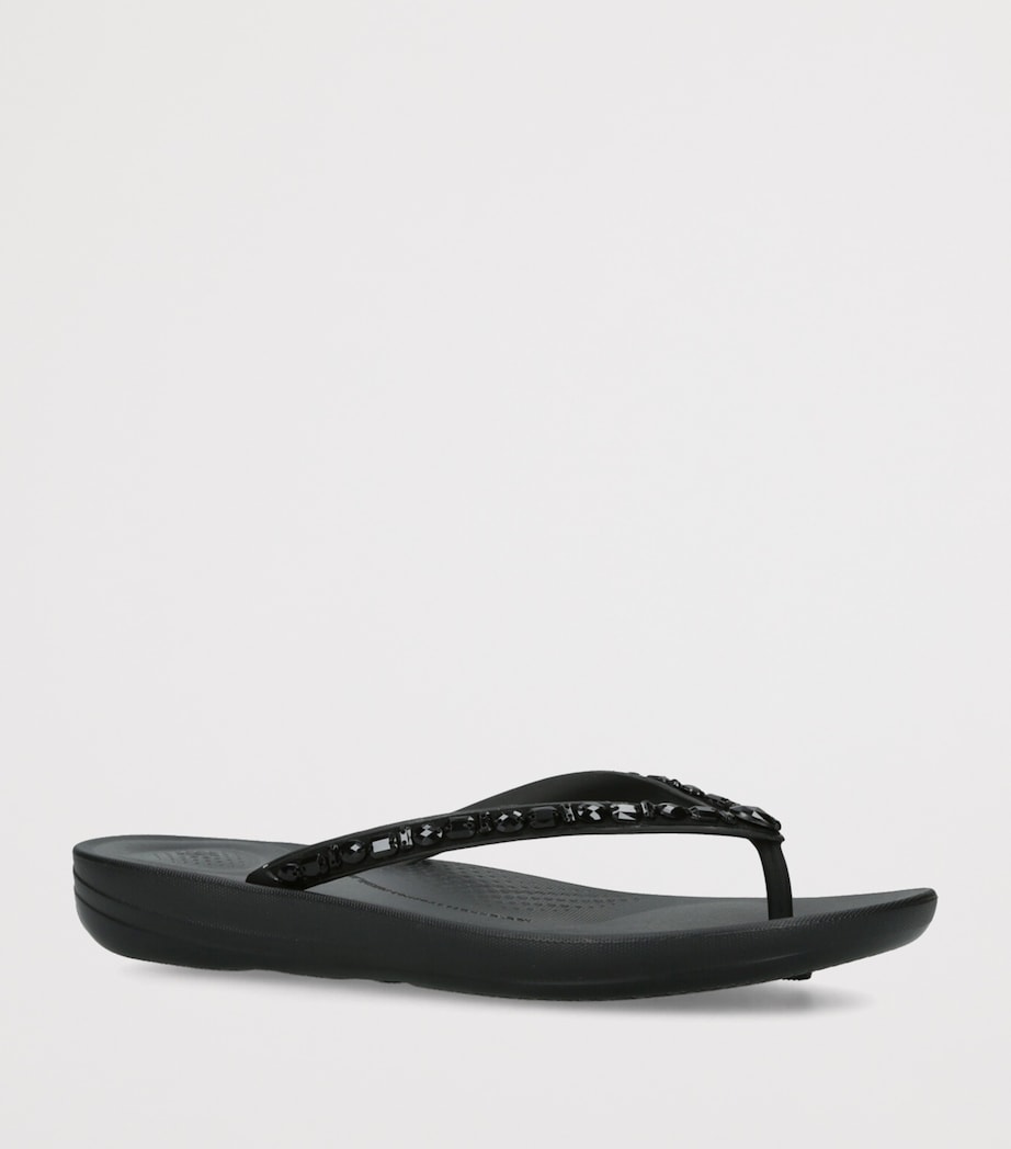 IQUSHION Sparkle Flip Flops BLACK Image 3