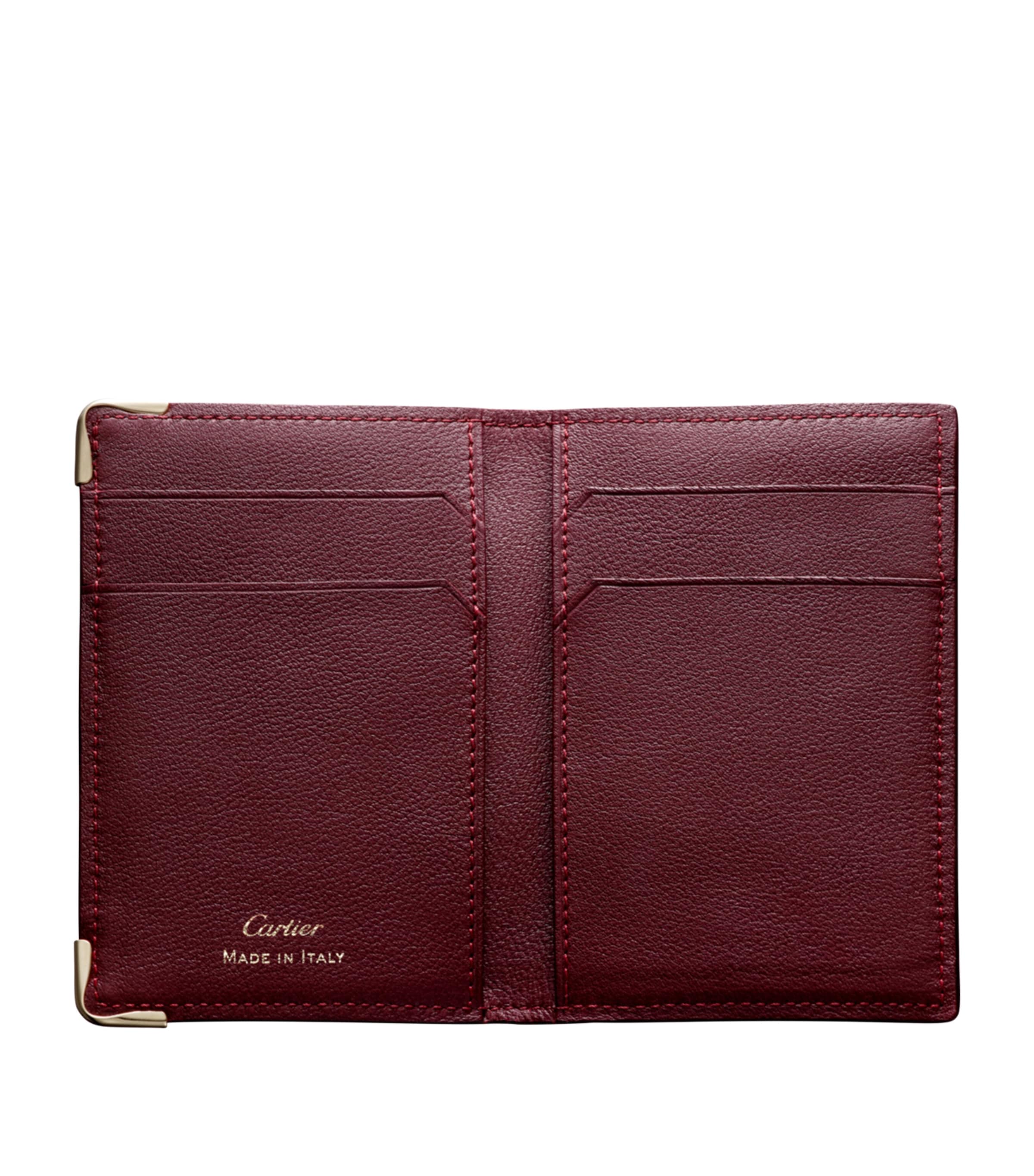 Leather Must de Cartier Card Holder BURGUNDY Image 3
