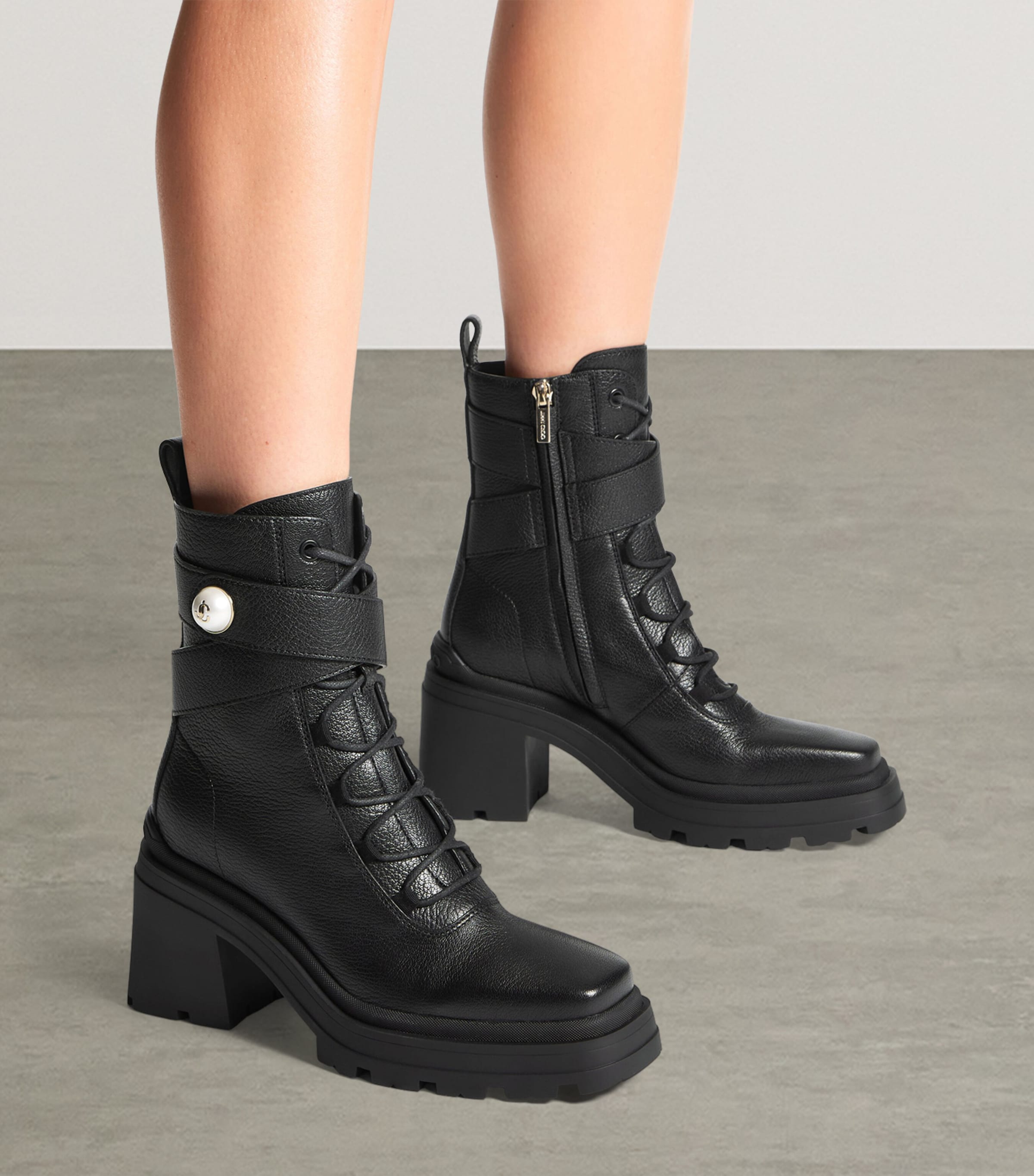 ⭐️JIMMY CHOO BIKERバックルレザーブーツ37⭐️ Jimmy Choo Biker TPU Mid-Calf Rain Boots | Neiman Marcus