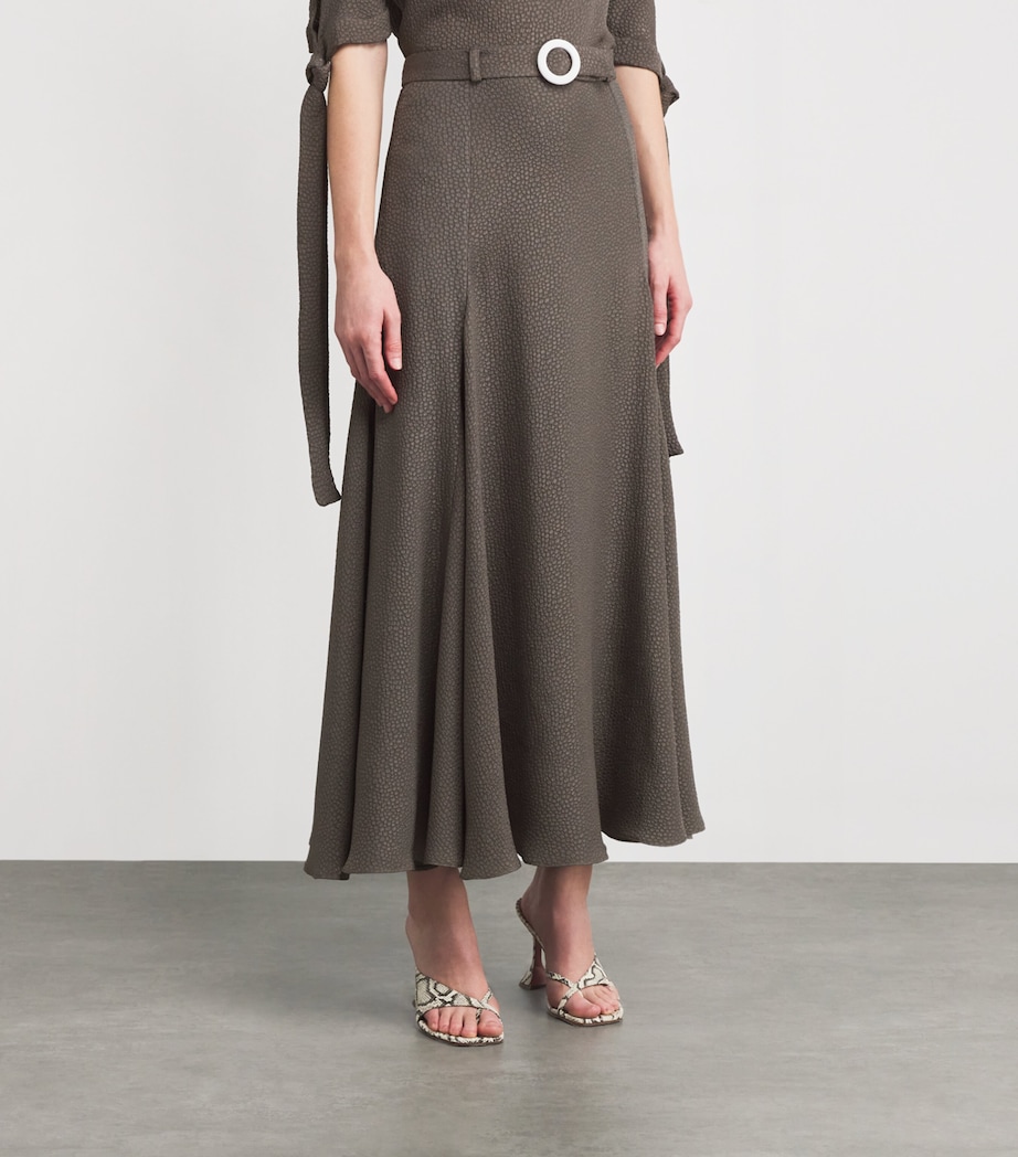 Jacquard Belted Jete Midi Skirt SLATE GREY Image 3