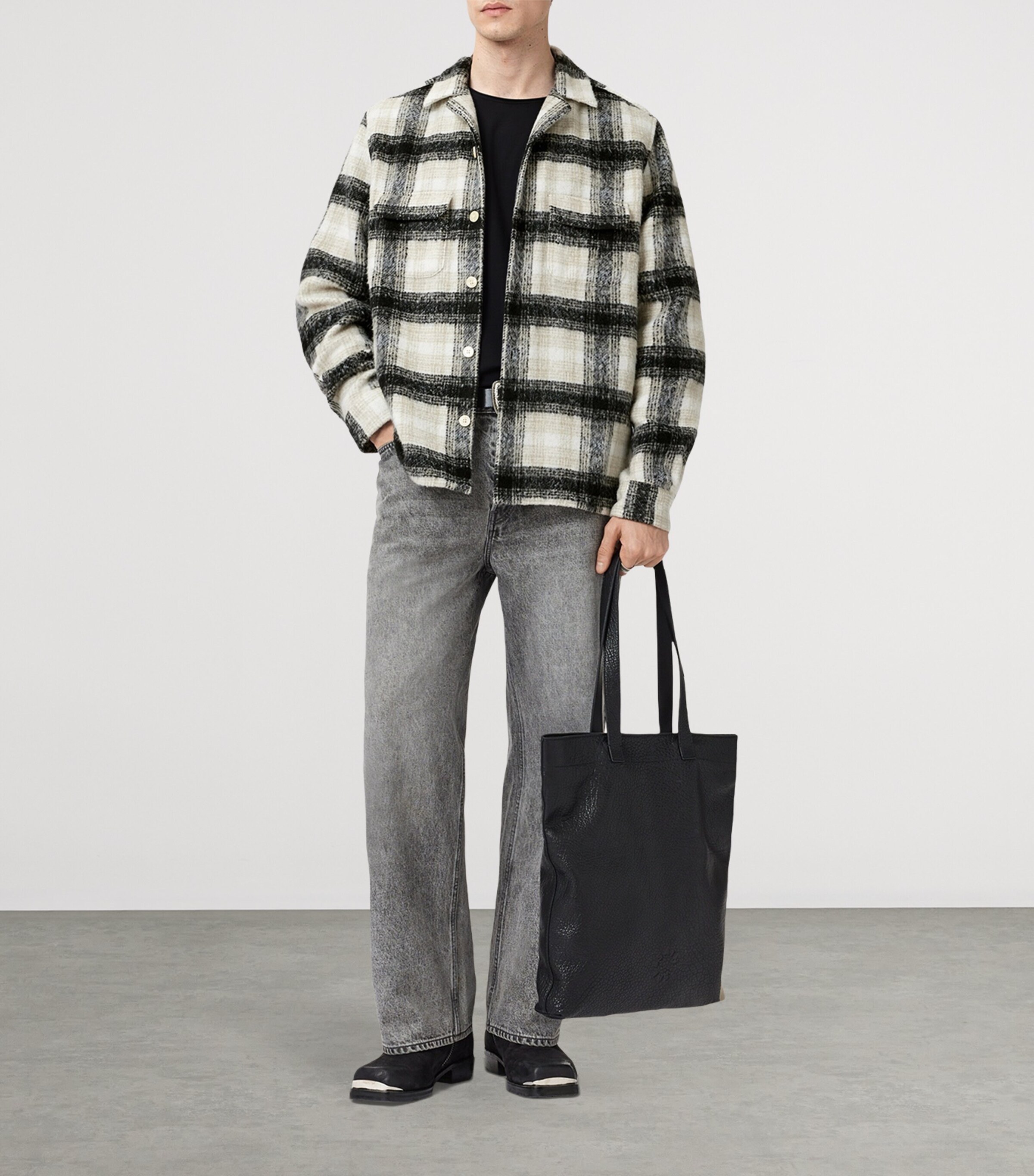 Check Lapse Shirt BLACK/GREY Image 3