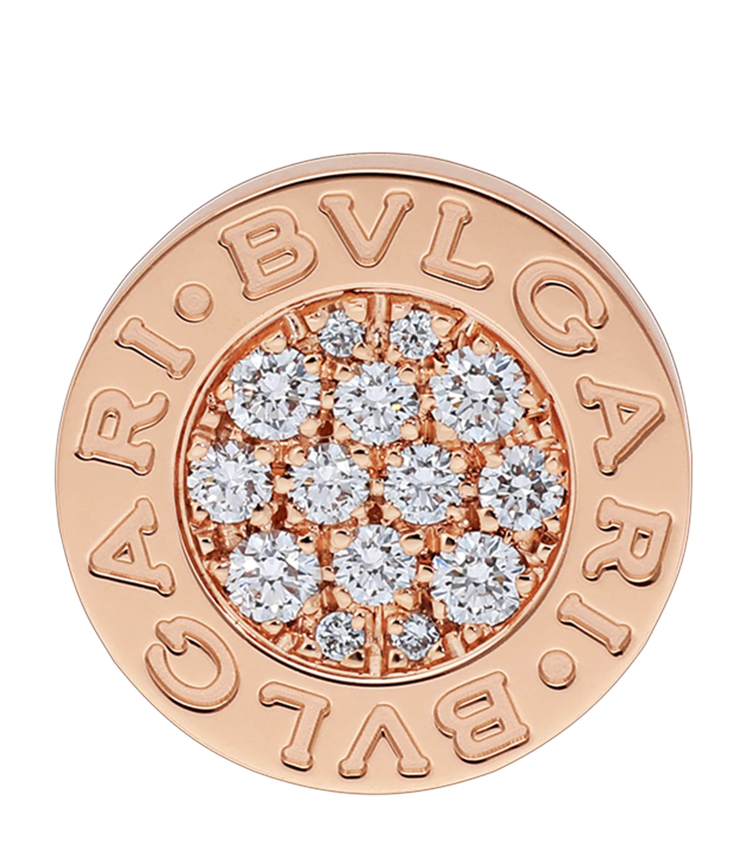 Rose Gold and Diamond BVLGARI BVLGARI Single Stud Earring PINK GOLD Image 2