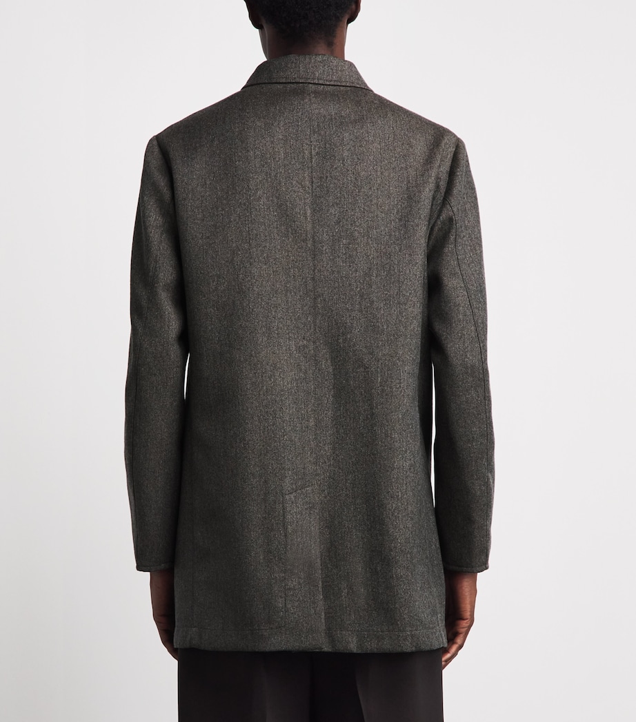 Pal Zileri Mens Wool Reversible Overcoat Light Brown Image 5