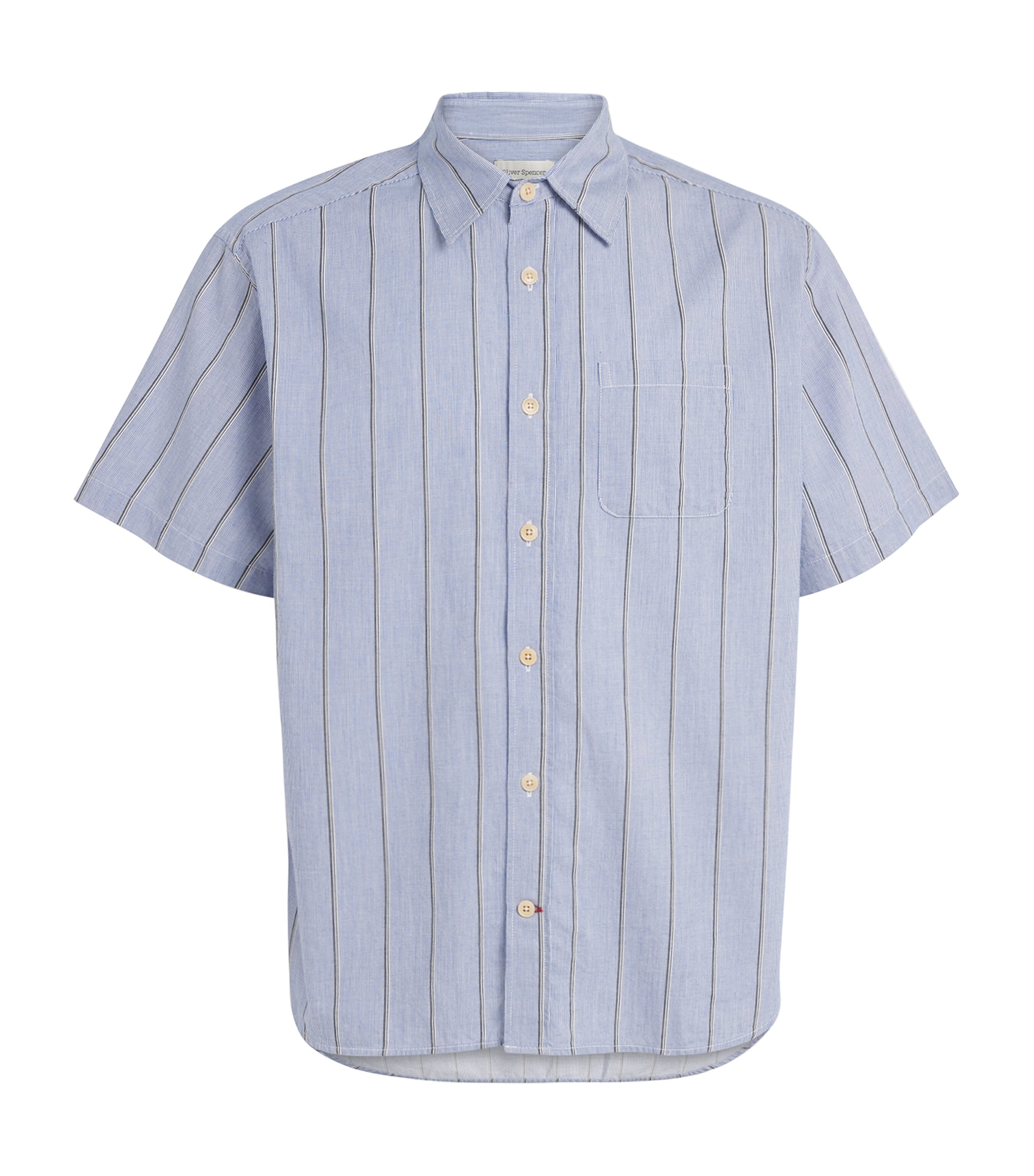 Oliver Spencer Mens Organic Cotton Atlanta Shirt Blue Image 1