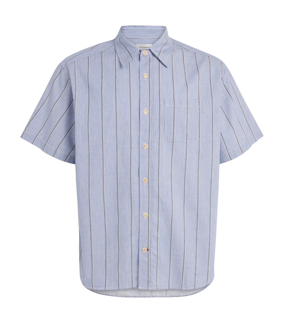 Oliver Spencer Mens Organic Cotton Atlanta Shirt Blue Image 1
