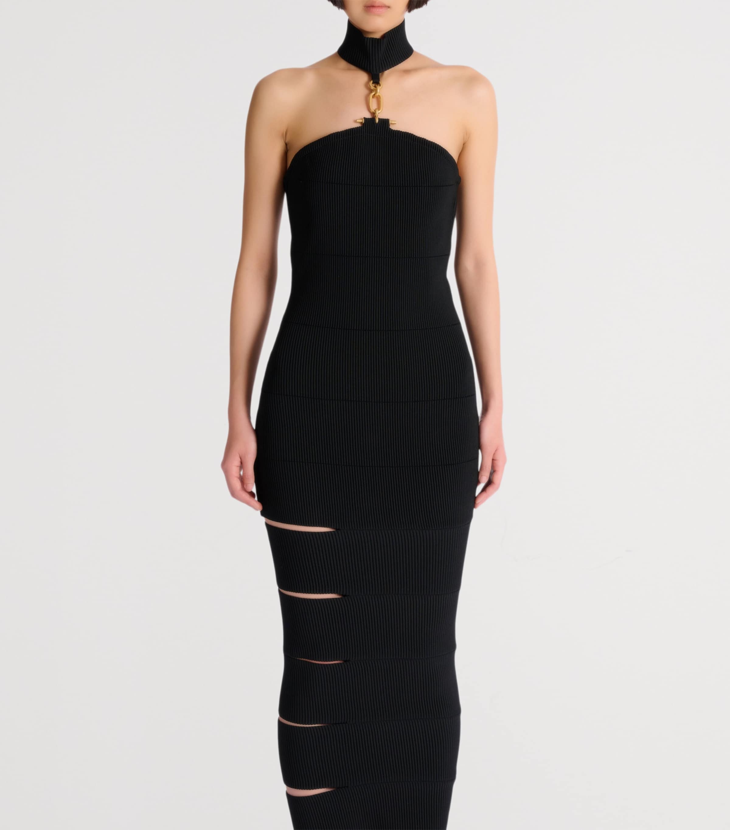 Ribbed Sleeveless Maxi Dress 0PA NOIR Image 8