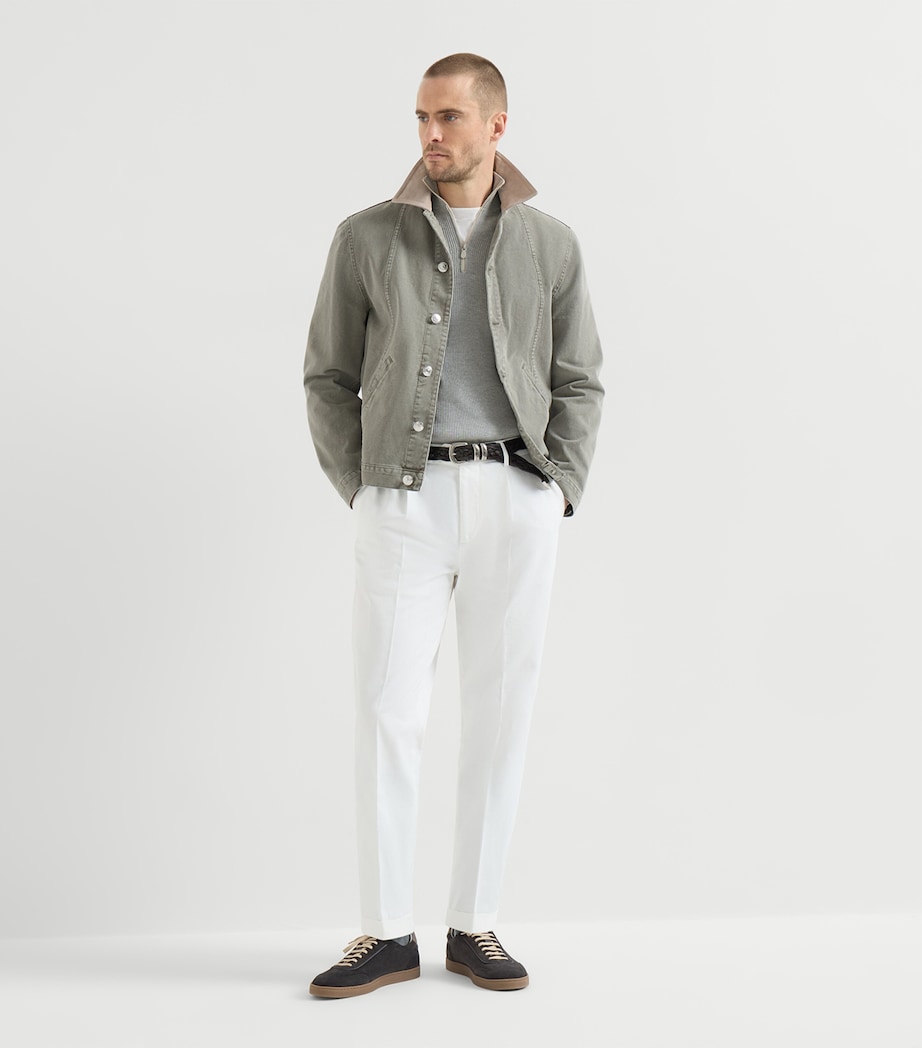 Brunello Cucinelli Mens Cotton Rib-Knit Quarter-Zip Sweater Image 5
