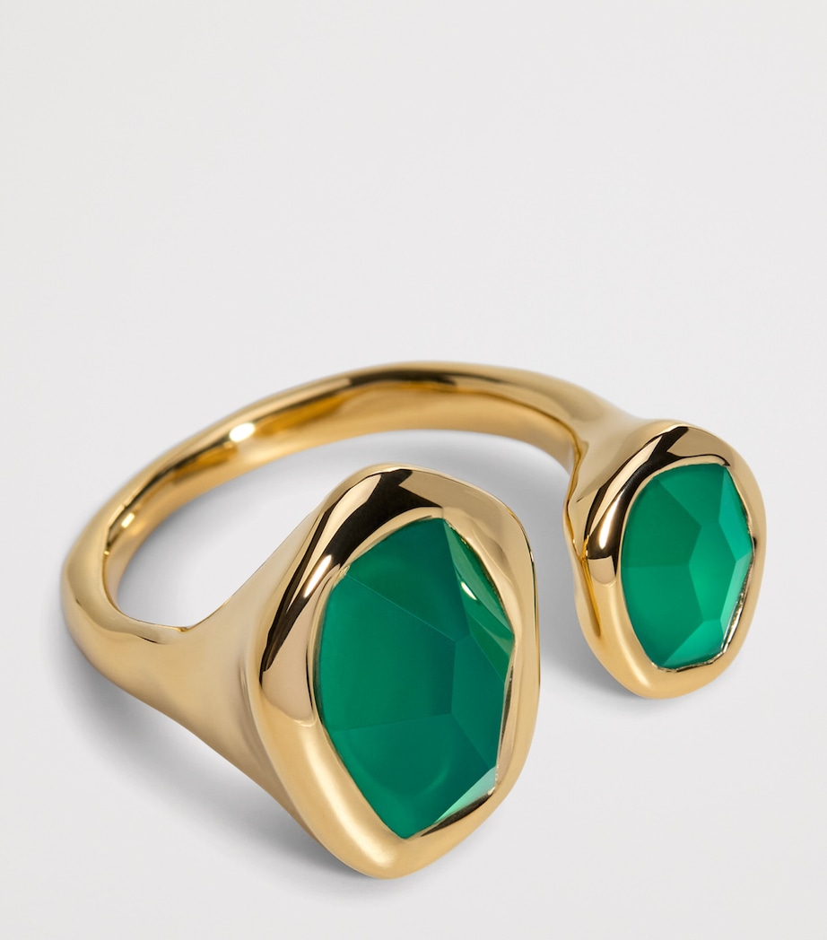 Gold Vermeil and Onyx Open Ring 18K GOLD VERMEIL Image 2