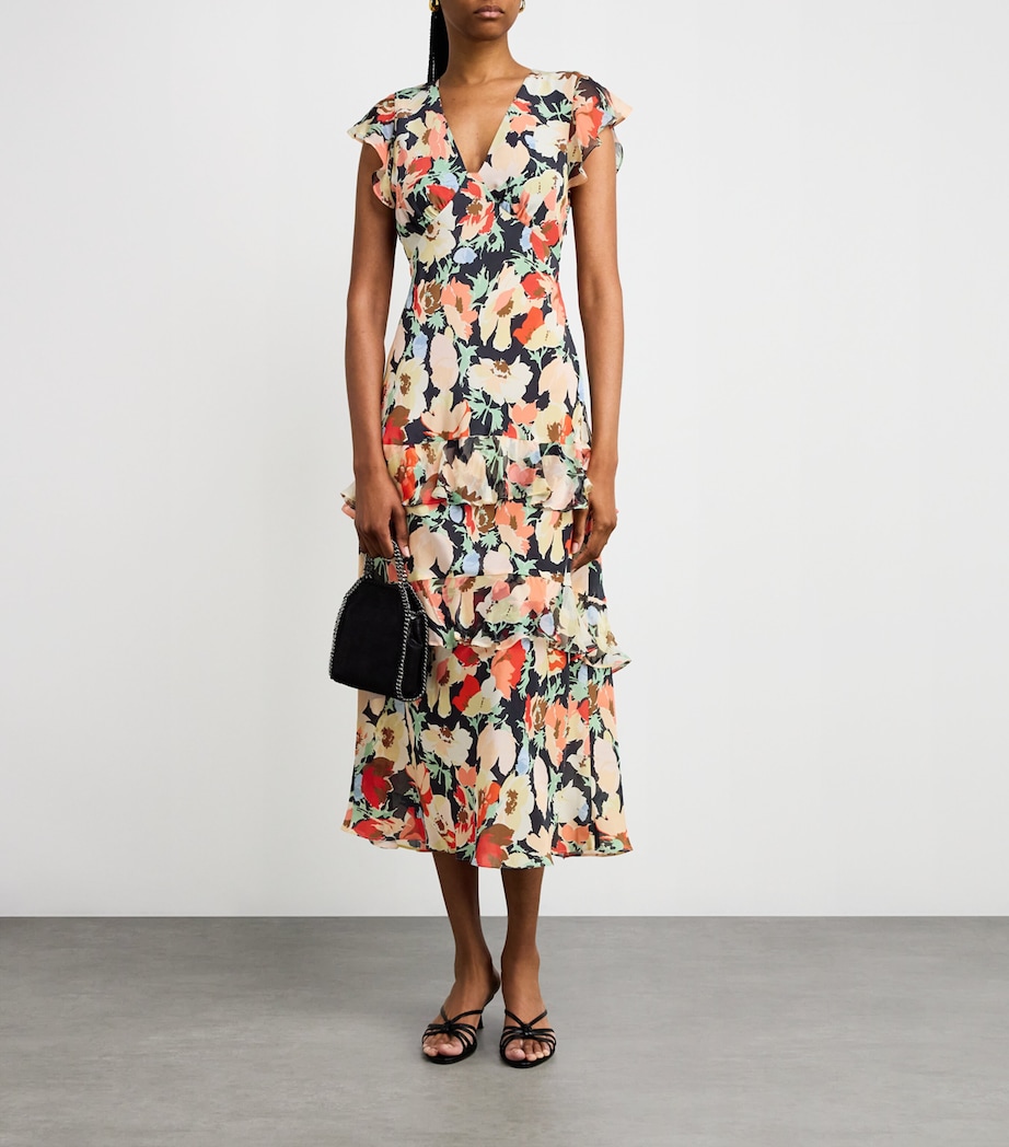 Silk Meena Midi Dress ENGLISH GRDN DP NAVY Image 2