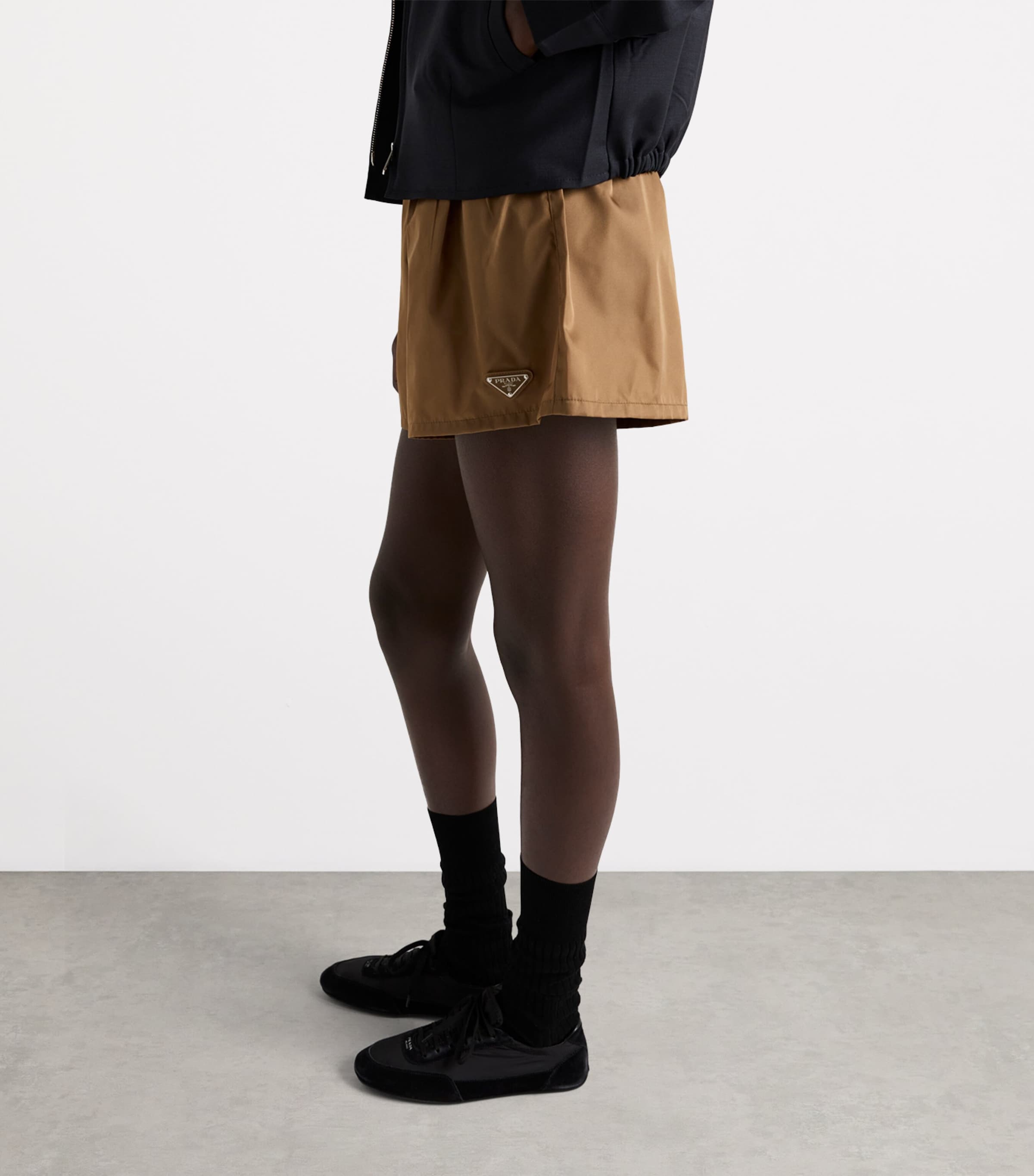 Prada Brown Re-Nylon Shorts | Harrods UK