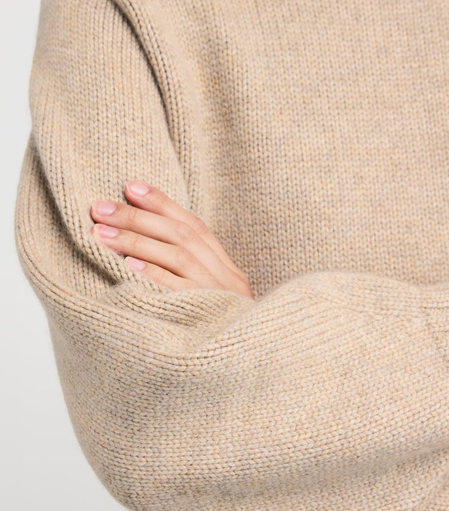 Cashmere Round-Neck Sweater HB0254 OATMEAL Image 6