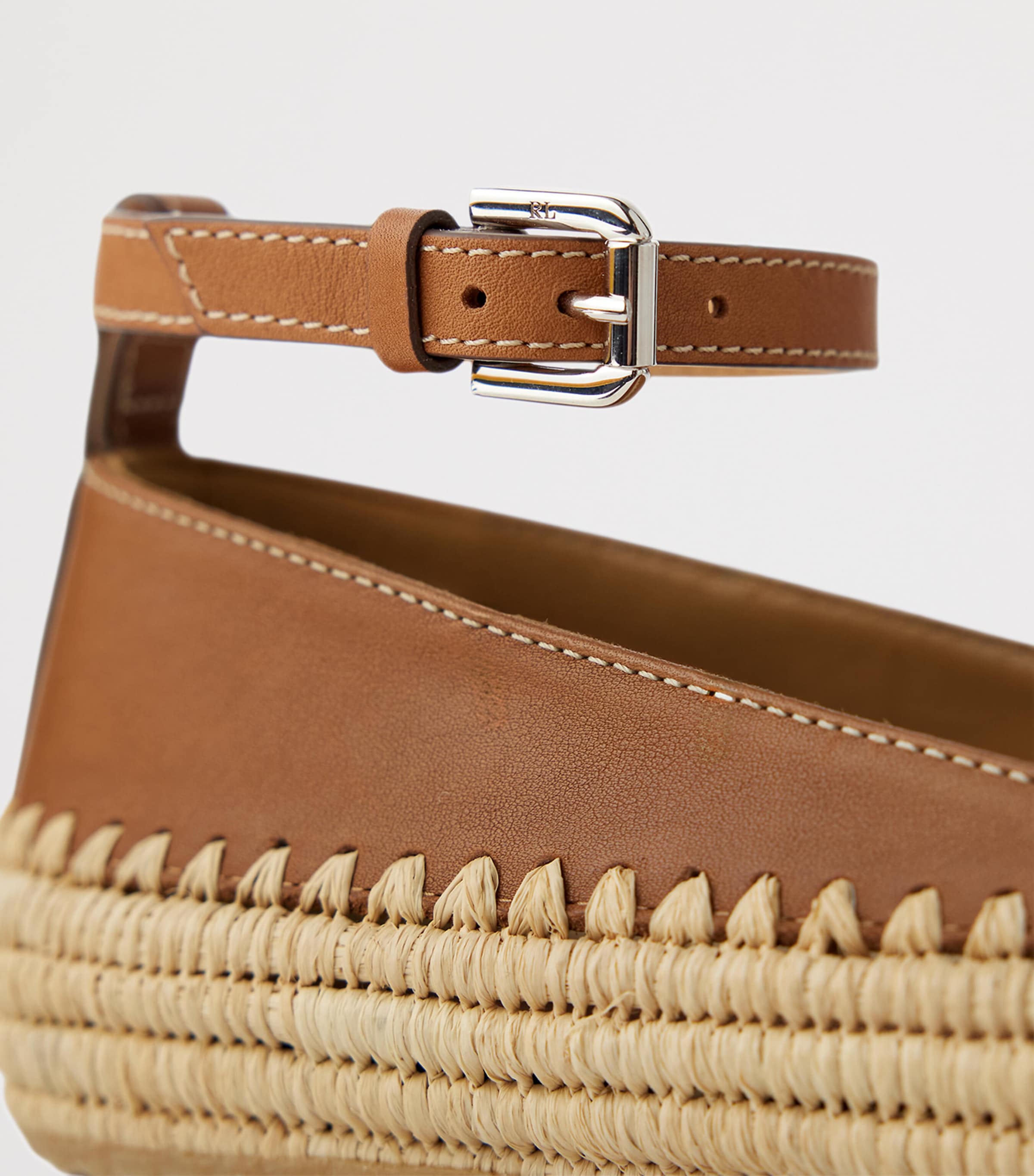 Calf Leather Barlowe Wedge Espadrilles 110 RL GOLD Image 5