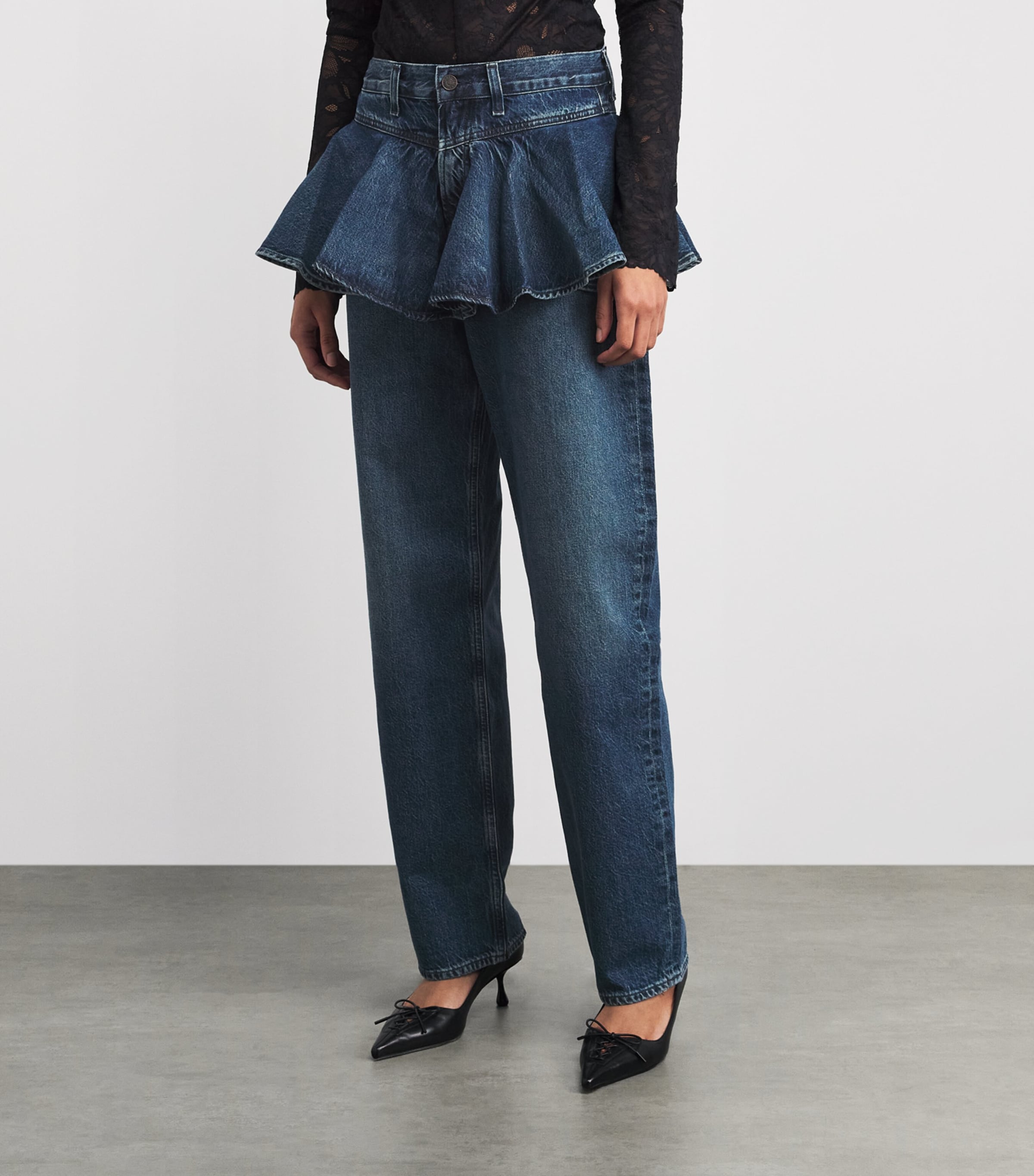 AGOLDE Womens Peplum Straight Jeans Peak Image 4