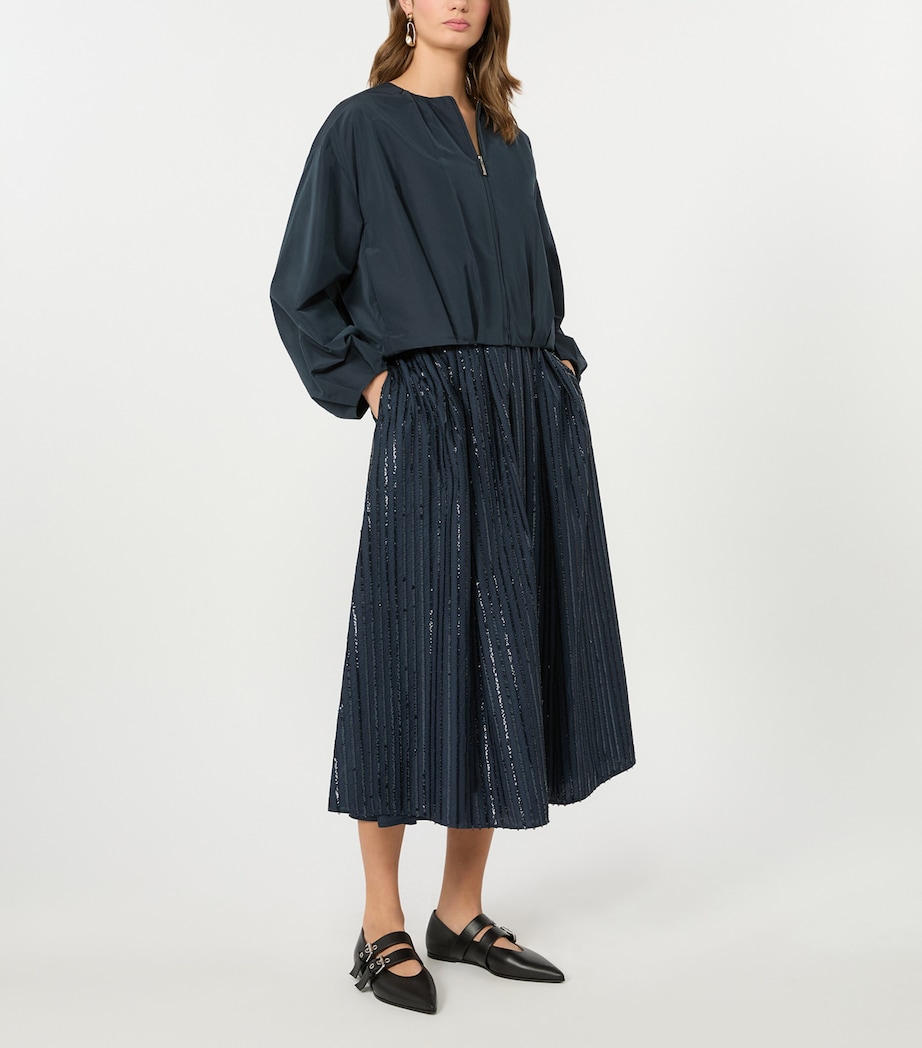 Weekend Max Mara Womens Gathered Cropped Jacket Navy Image 2