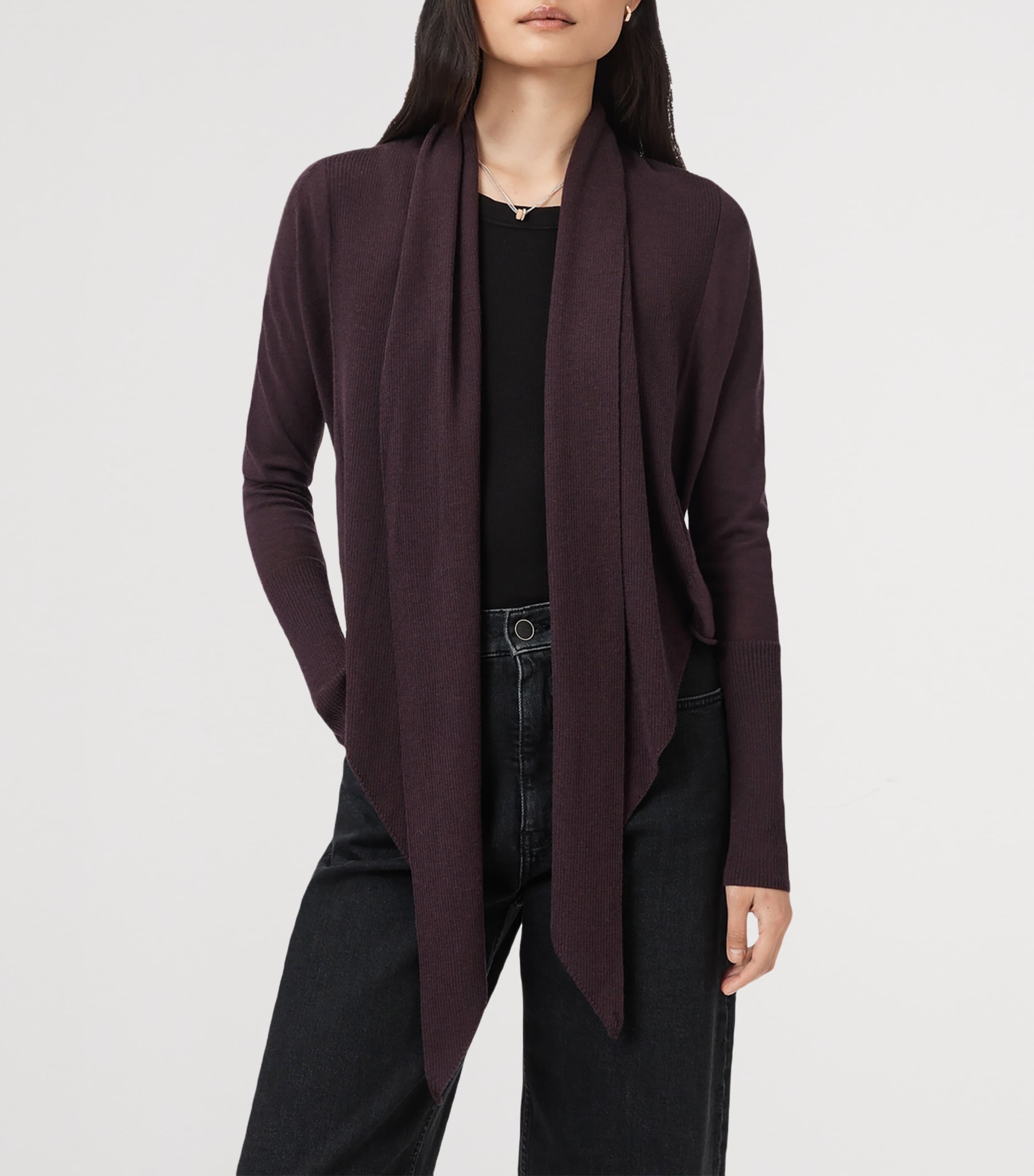 AllSaints Red Merino Wool Wasson Pirate Cardigan | Harrods UK