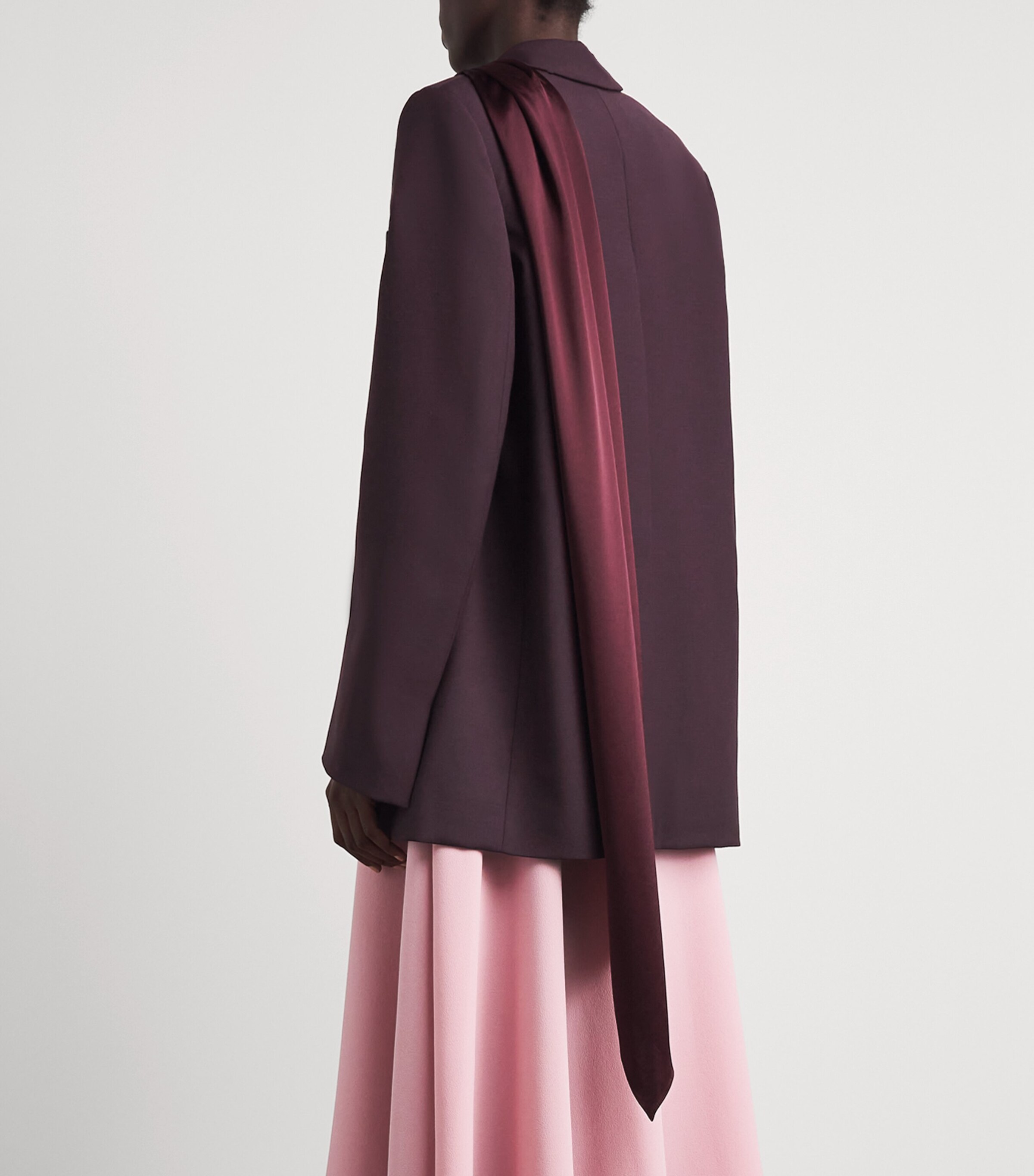 Roksanda Womens Wool Scarf-Tie Isabel Blazer Burgundy Image 5