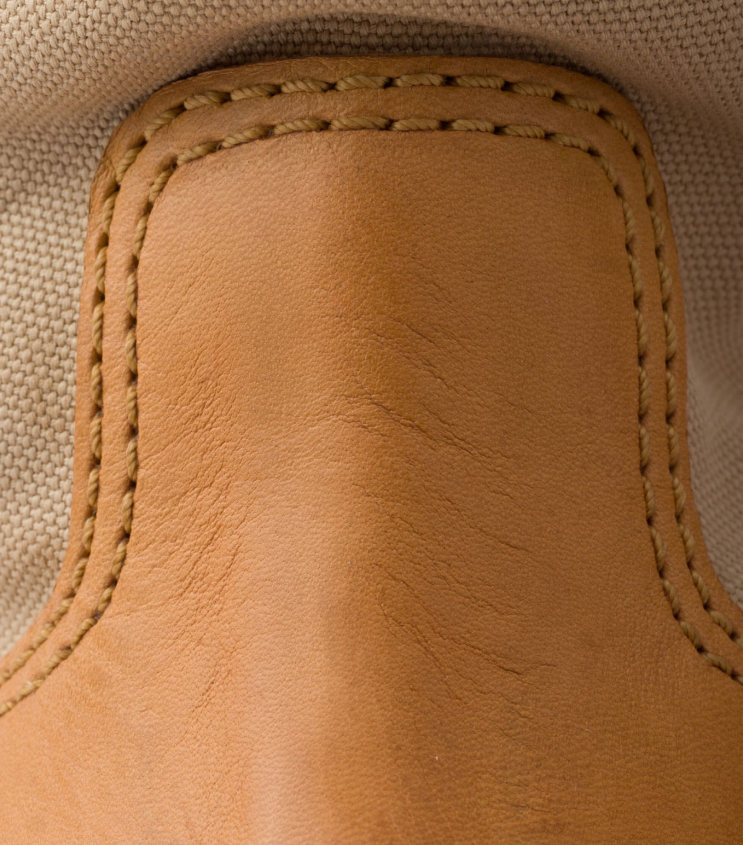 Prada Leather-Canvas Mid-Calf Boots 30 Neutral Image 8