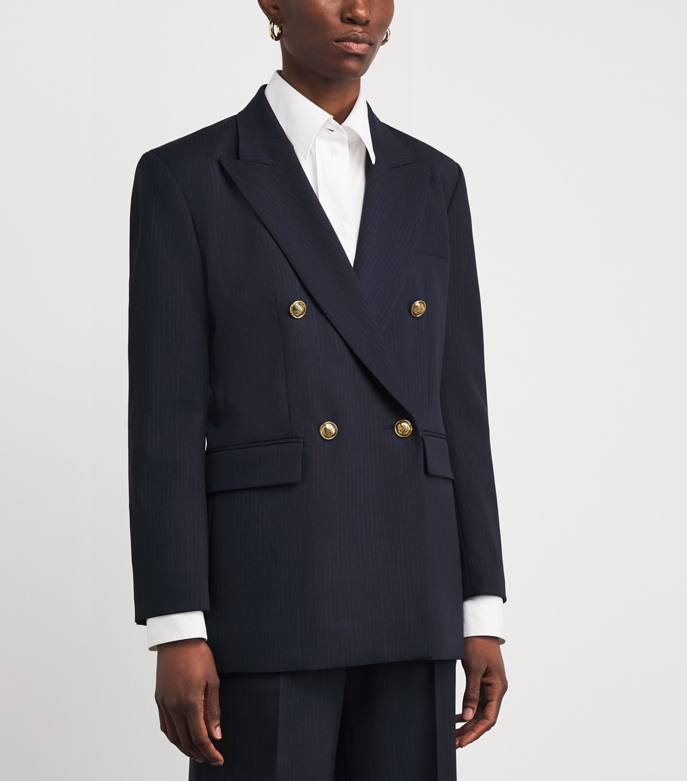 Wool-Blend Double-Breasted Blazer NAVY BLUE Image 3