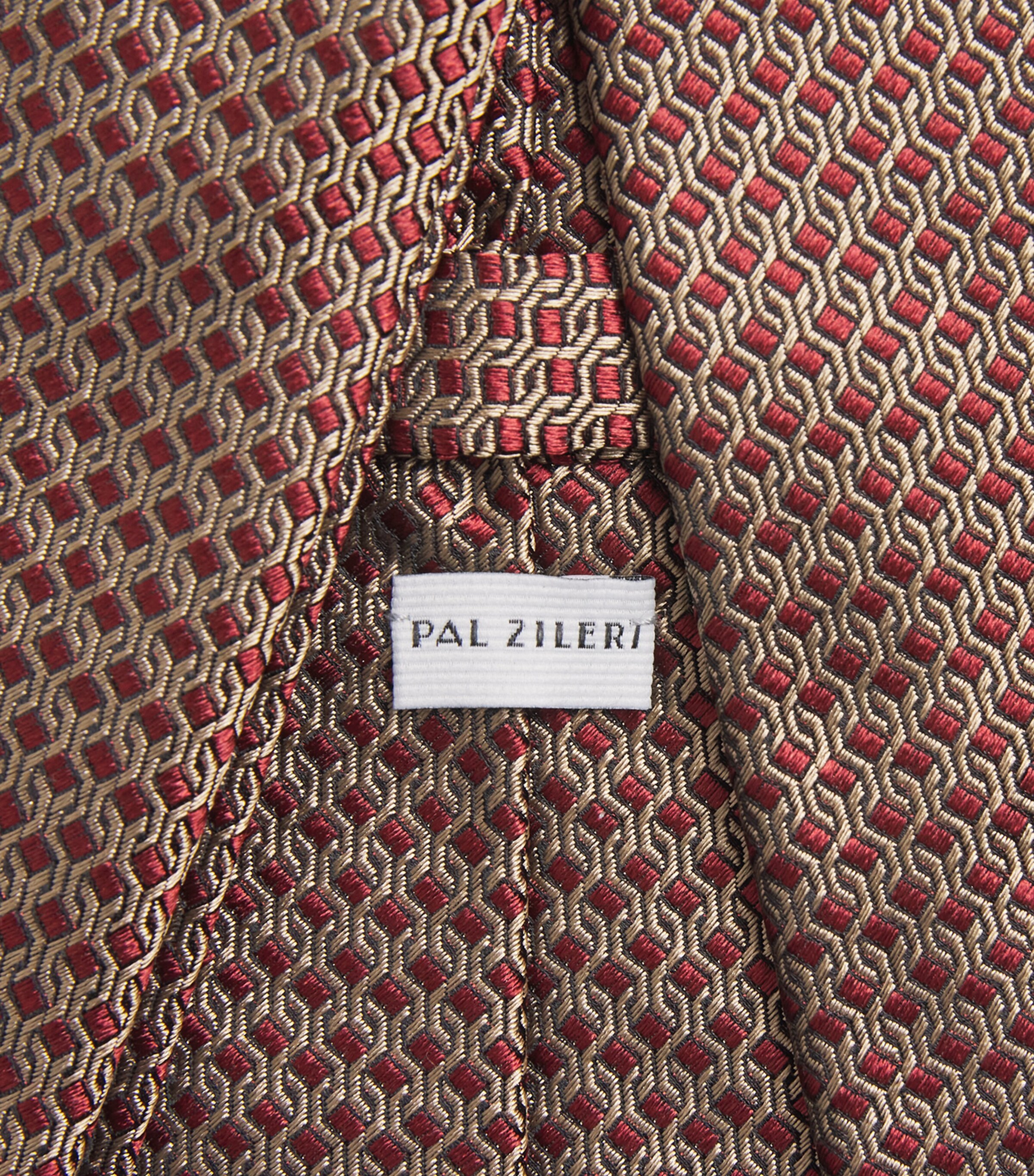 Silk Geometric Jacquard Tie 74 RED Image 3