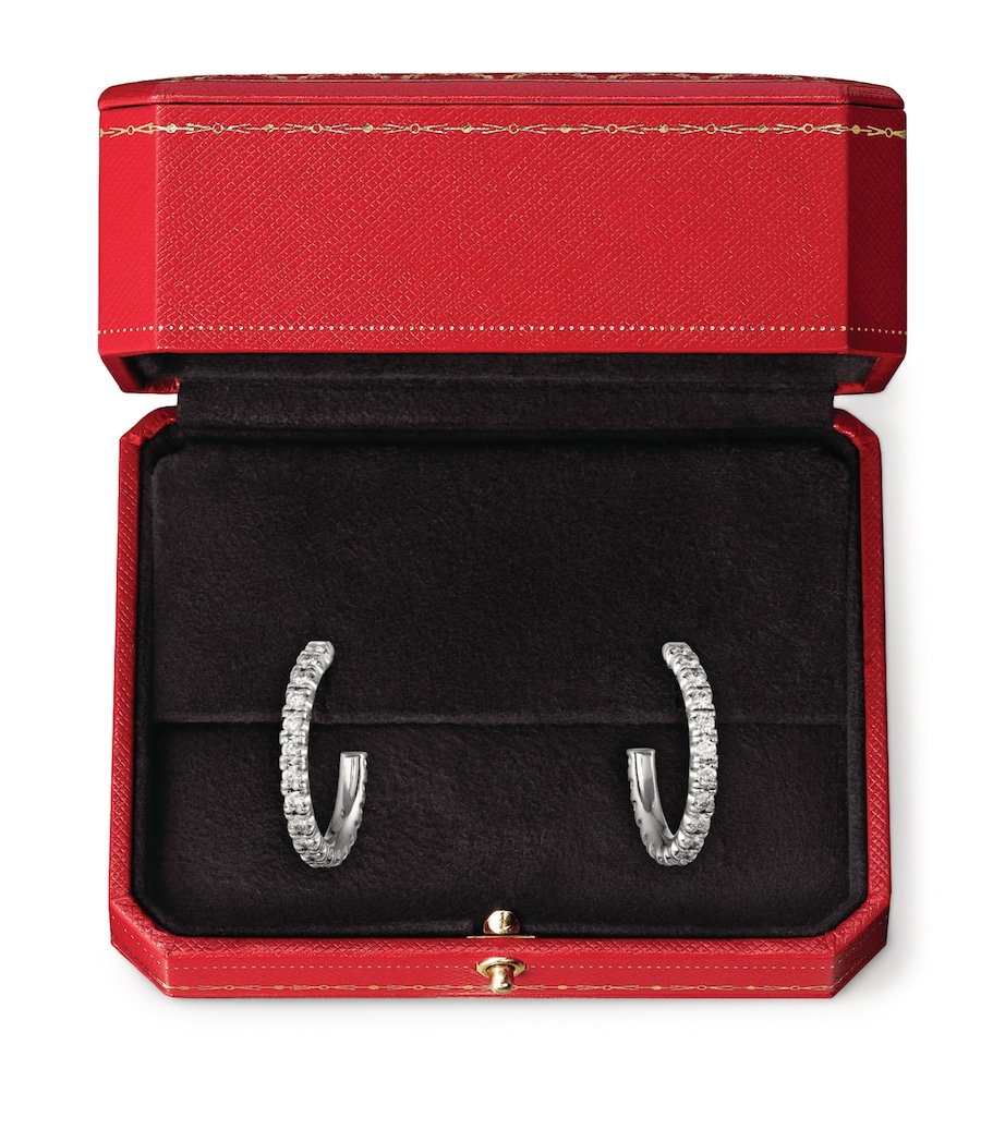 Small White Gold and Diamond Étincelle de Cartier Hoop Earrings WHITE GOLD Image 4