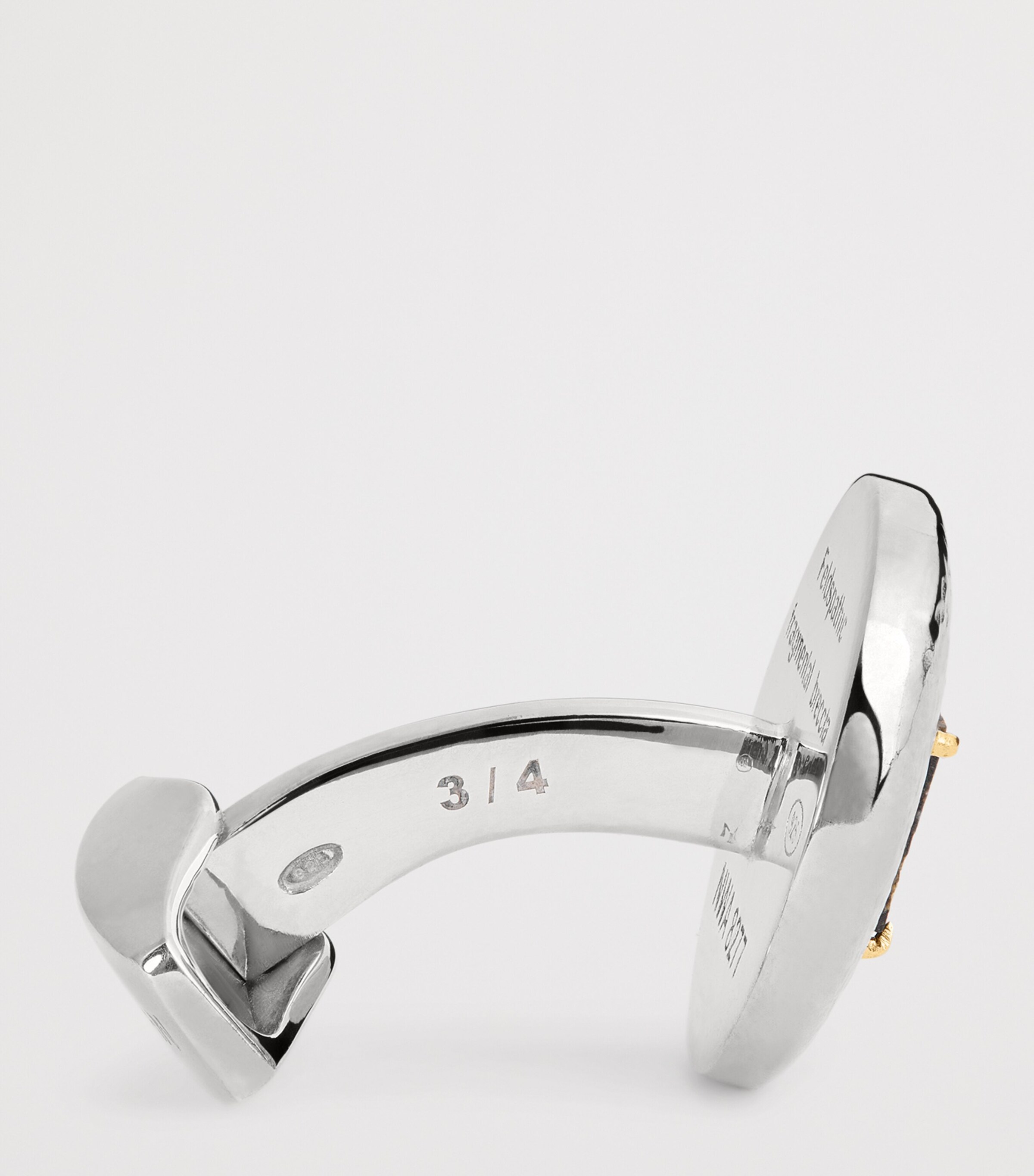 Tateossian Silver and Lunar Breccia Meteorite Cufflinks Yellow Gold Image 4