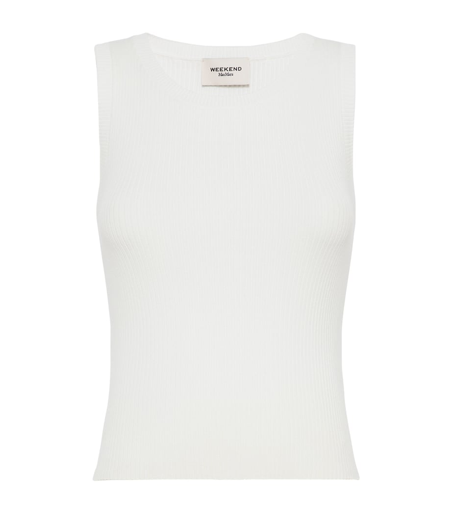 Weekend Max Mara Womens Rib-Knit Tank Top White Image 1
