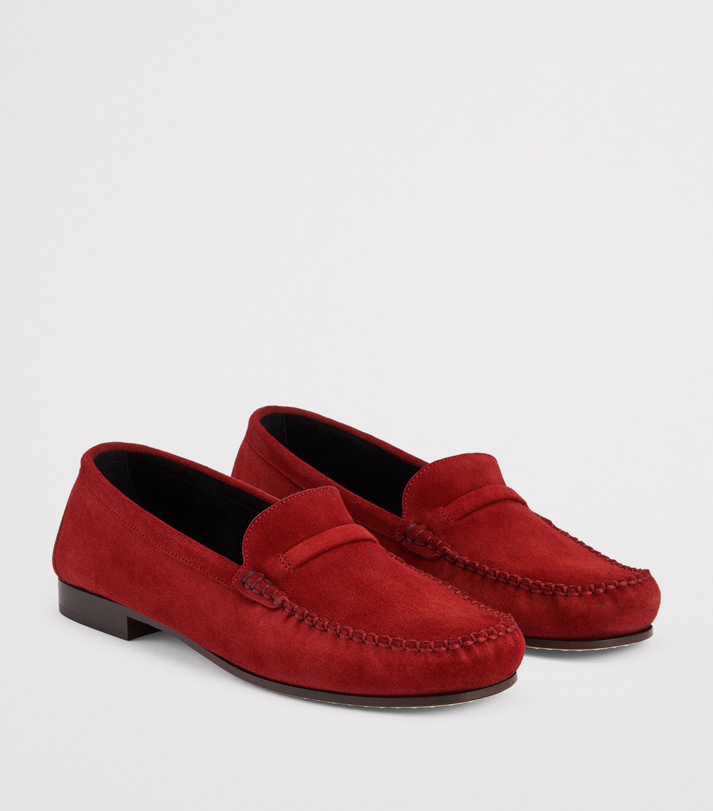 Malone Souliers Suede Knightsbridge Loafers Cardinale Red Image 3