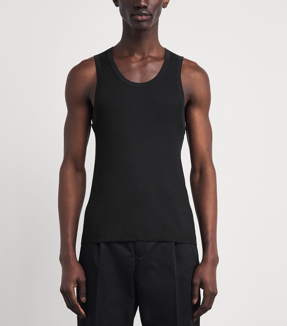 Simkhai Mens Cotton Elikai Tank Top Black Image 4