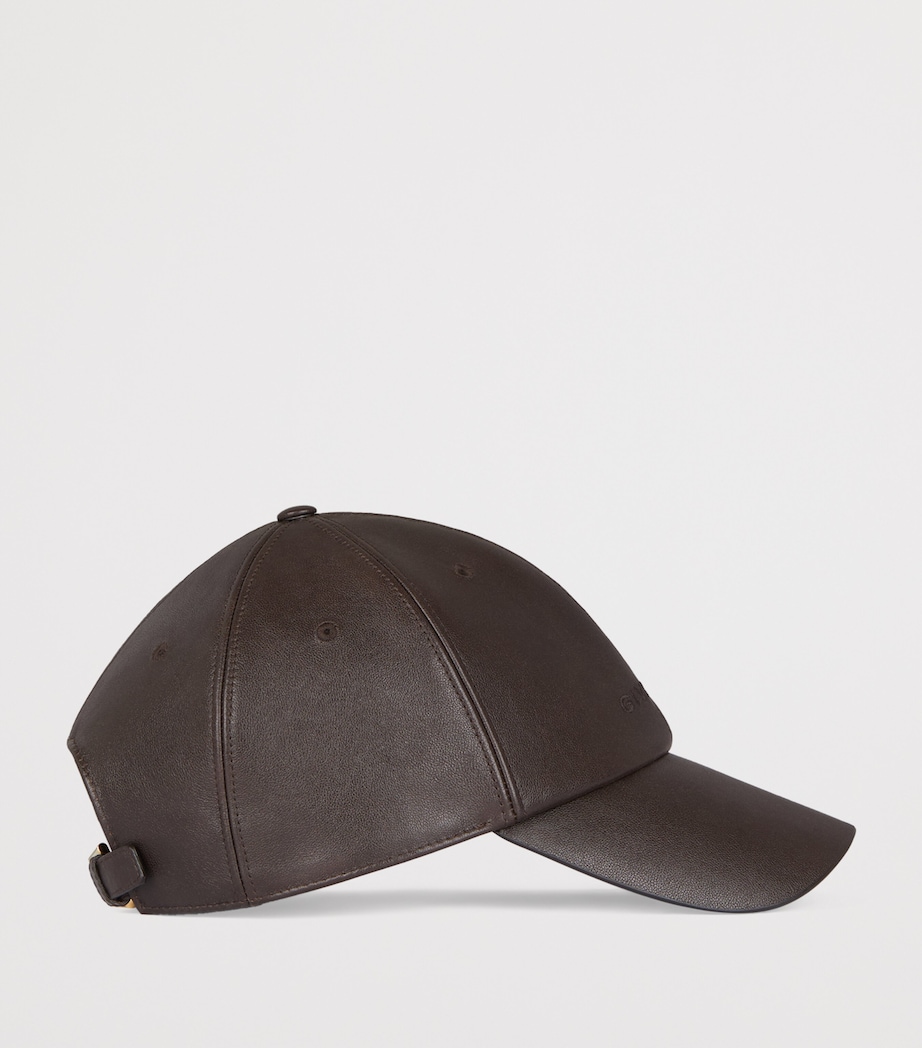 Leather Baseball Cap CHOCOLATE Image 2