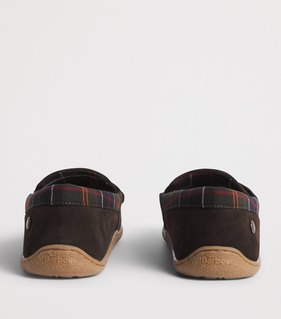 Barbour Suede Albert Slippers Brown Suede Image 3