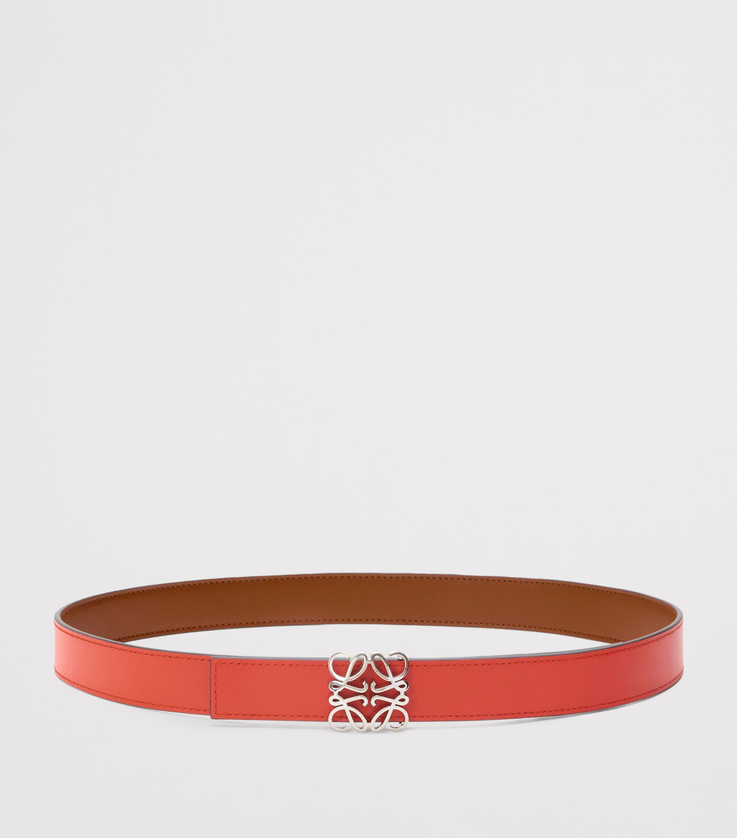 LOEWE Leather Reversible Anagram Bombé Belt Sunrise Orange Image 2